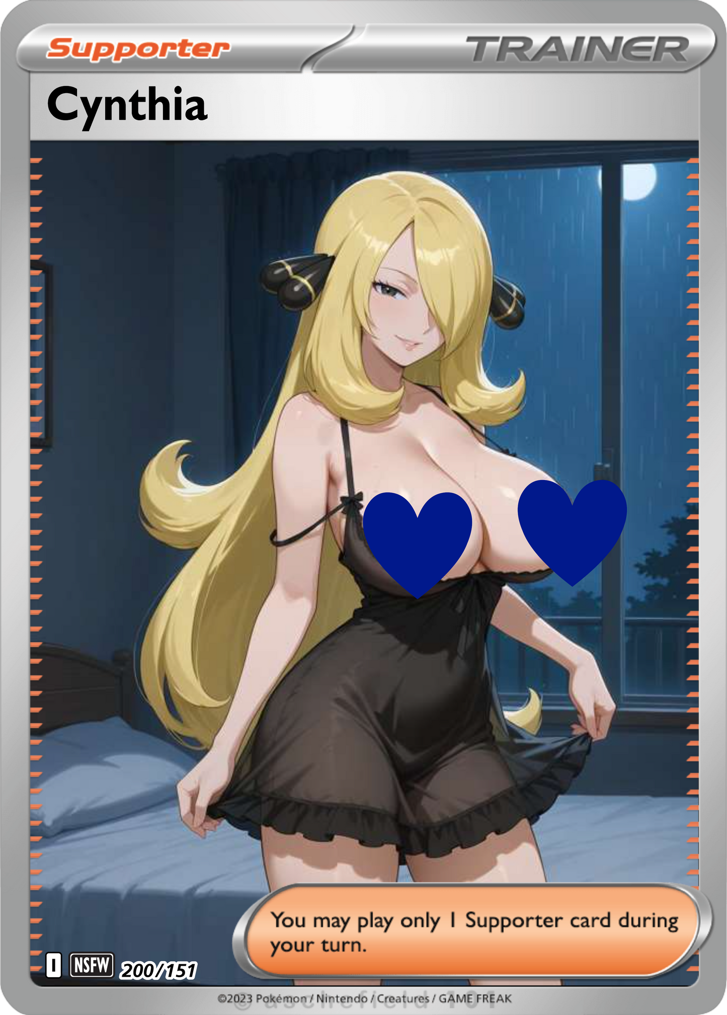 Cynthia NSFW Waifu pokemon Foil Proxy