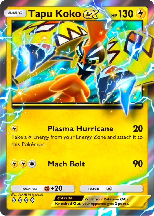 Tapu Koko EX Extradimensional Crisis (A3a) pocket app tcg proxy Pokemon card Holo