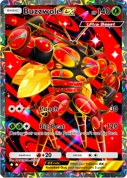 Buzzwole EX Extradimensional Crisis (A3a) pocket app tcg proxy Pokemon card Holo