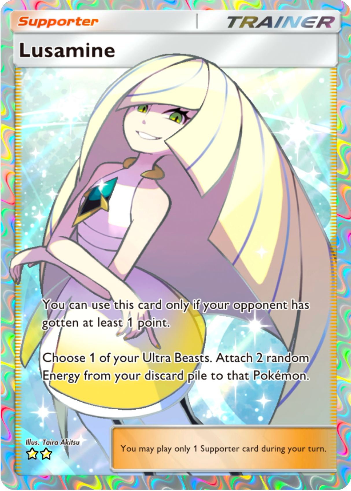Lusamine Extradimensional Crisis (A3a) pocket app tcg proxy Pokemon card Holo