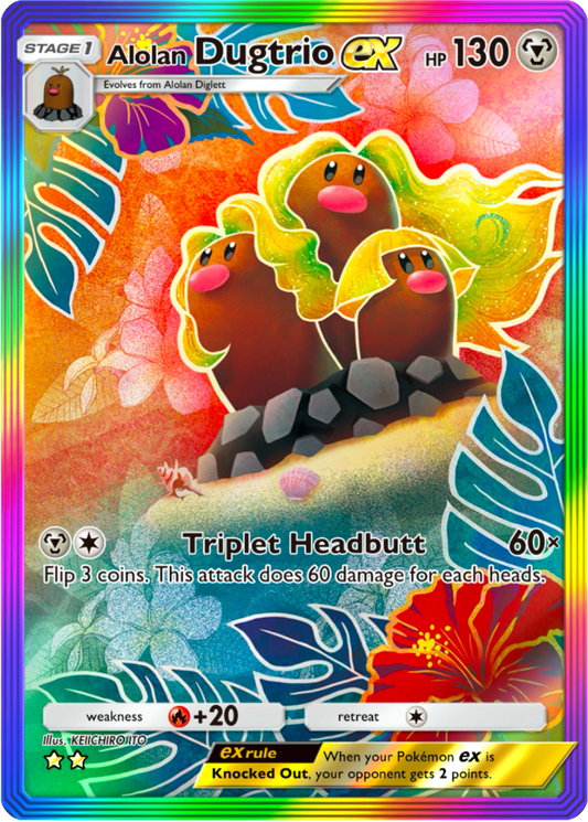 Alolan Dugtrio EX Extradimensional Crisis (A3a) pocket app tcg proxy Pokemon card Holo