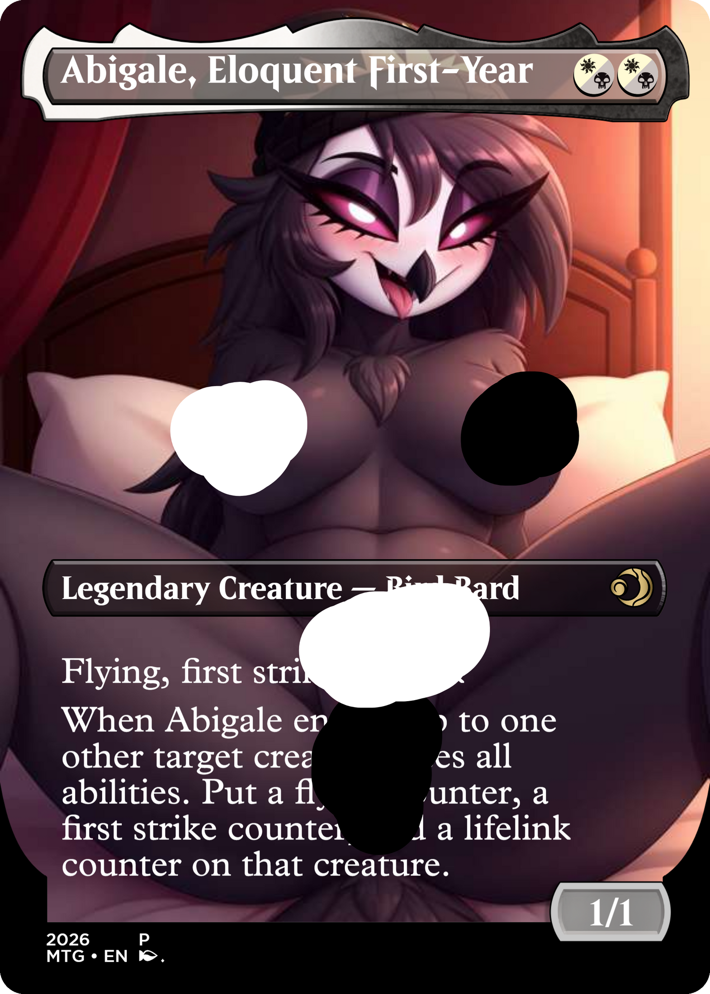 Abigale, Eloquent First-Year, NSFW Waifu MTG Foil Proxy