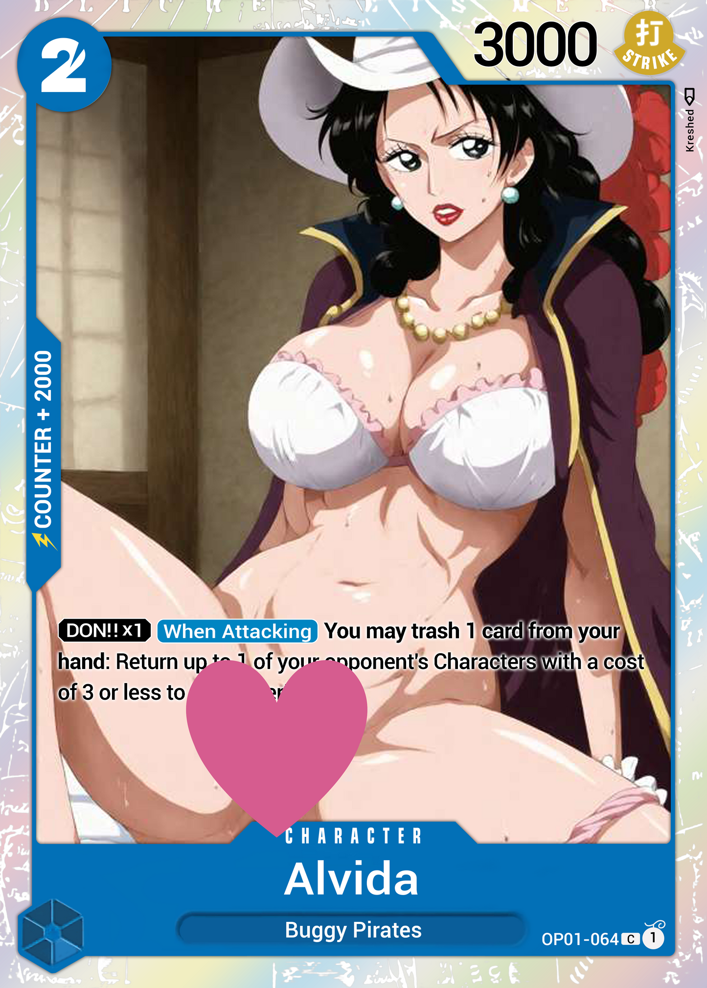 One Piece Alvida OP01-064 Character Proxy Card Holo NSFW