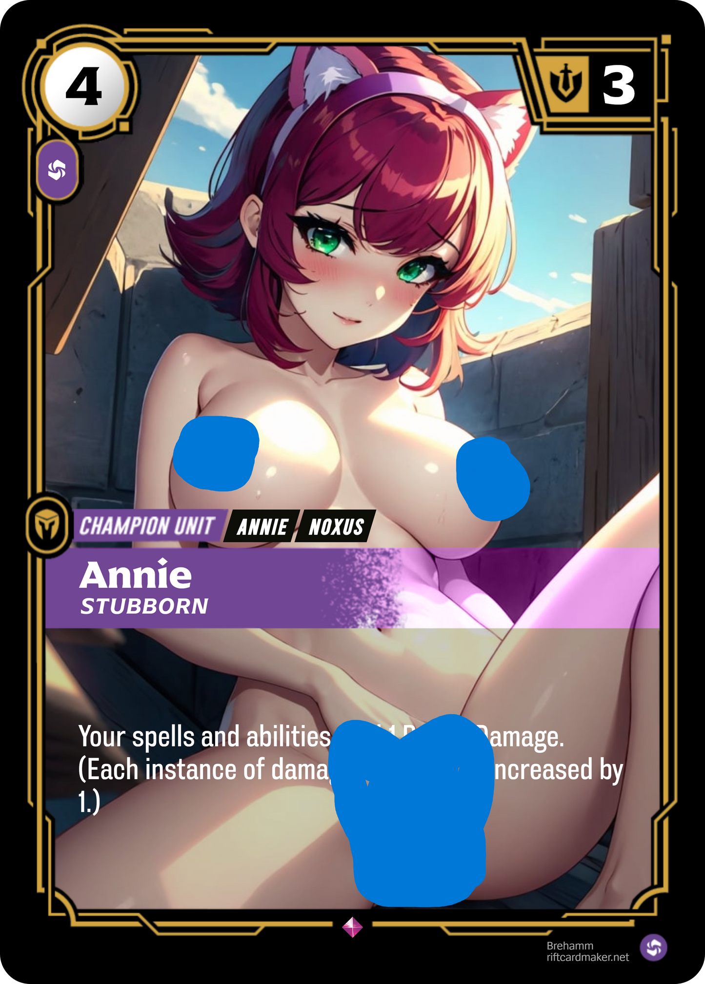 Annie, Stubborn - NSFW Waifu Riftbound Foil Proxy