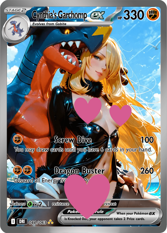 Cynthia's Garchomp EX 044/063 NSFW Waifu Furry pokemon Foil Proxy