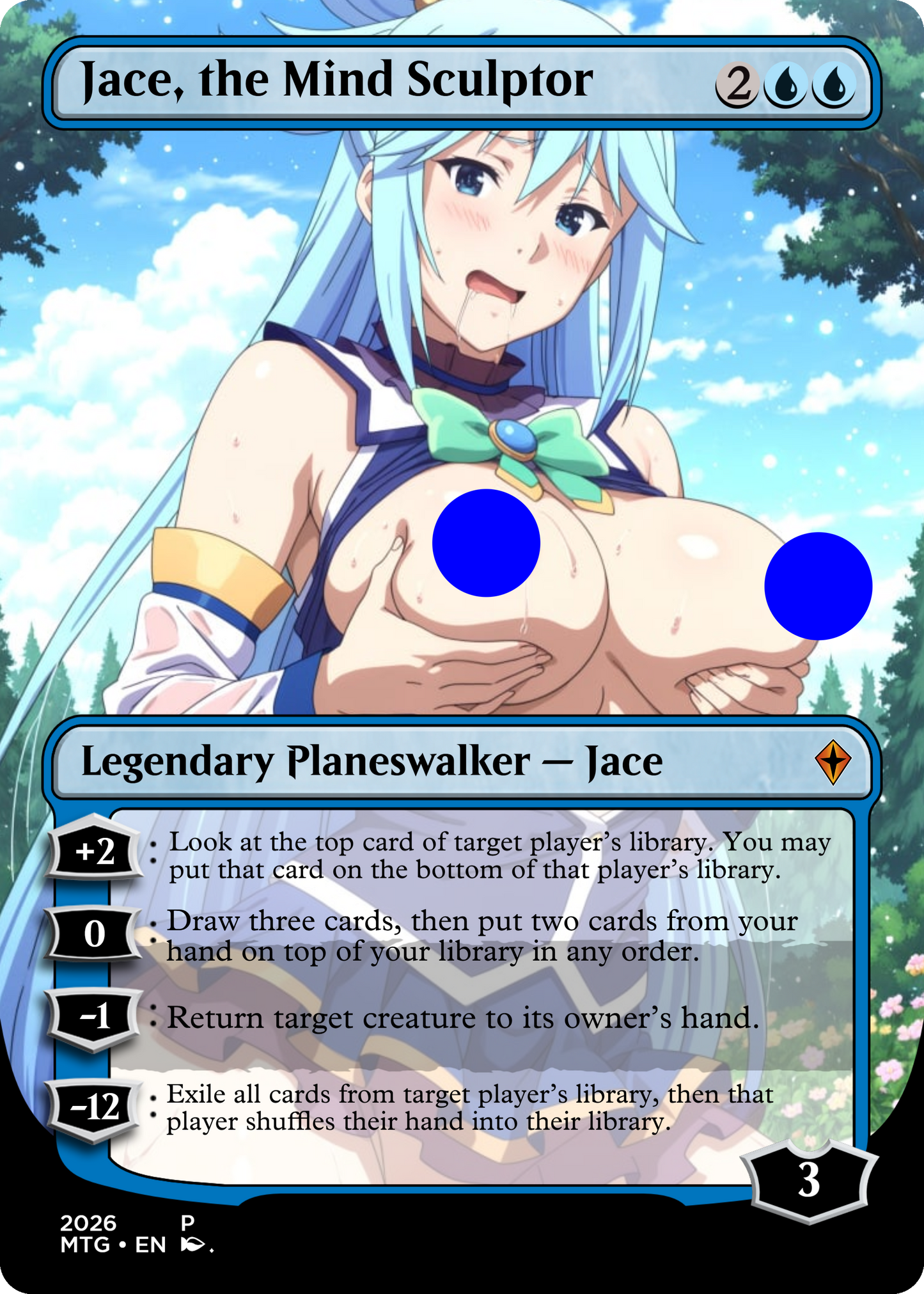 Jace, the Mind Sculptor, NSFW Waifu MTG Foil Proxy