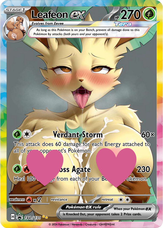 Leafeon EX 144/131 NSFW Waifu Furry pokemon Foil Proxy