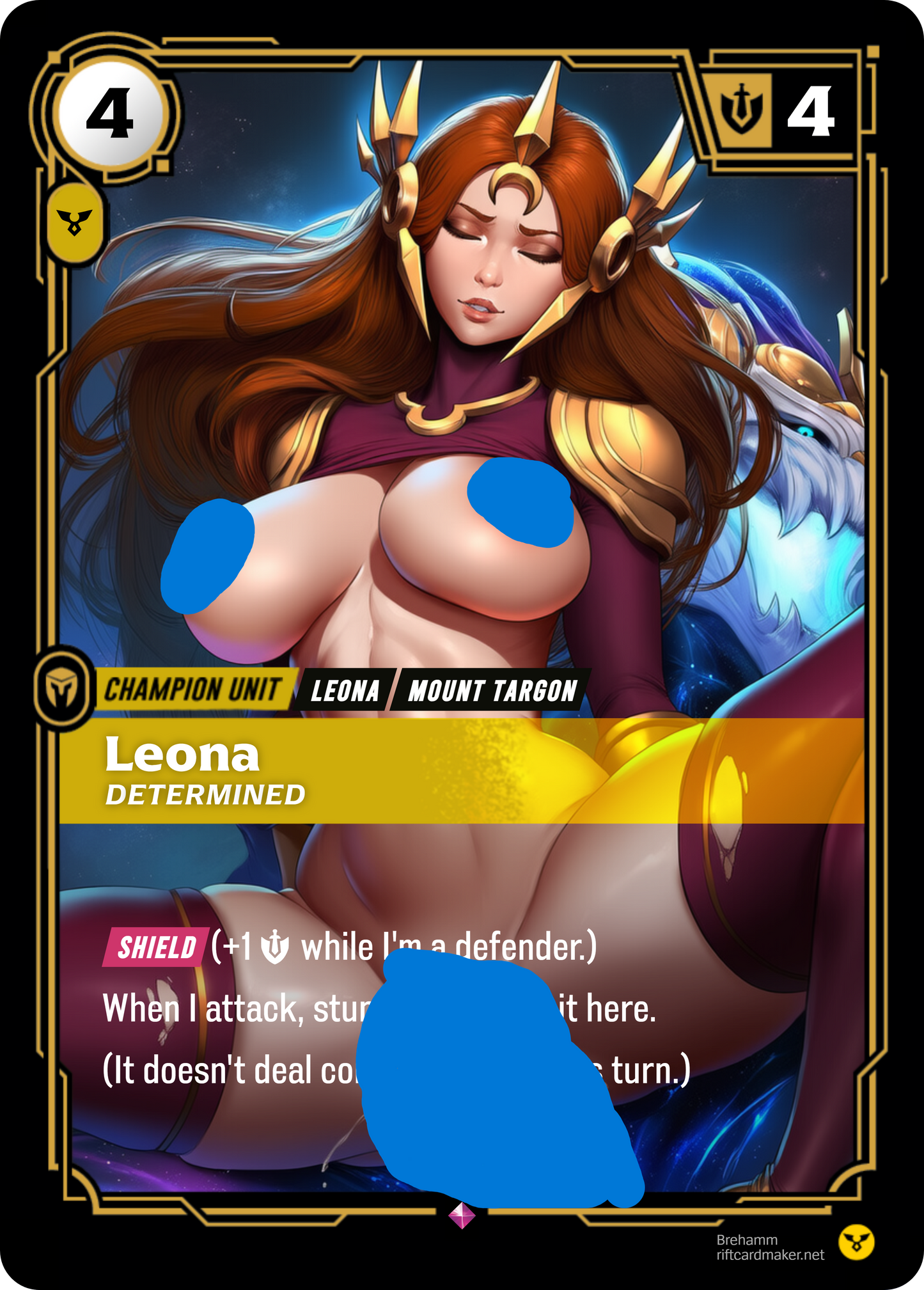 Leona, Determined - NSFW Waifu Riftbound Foil Proxy