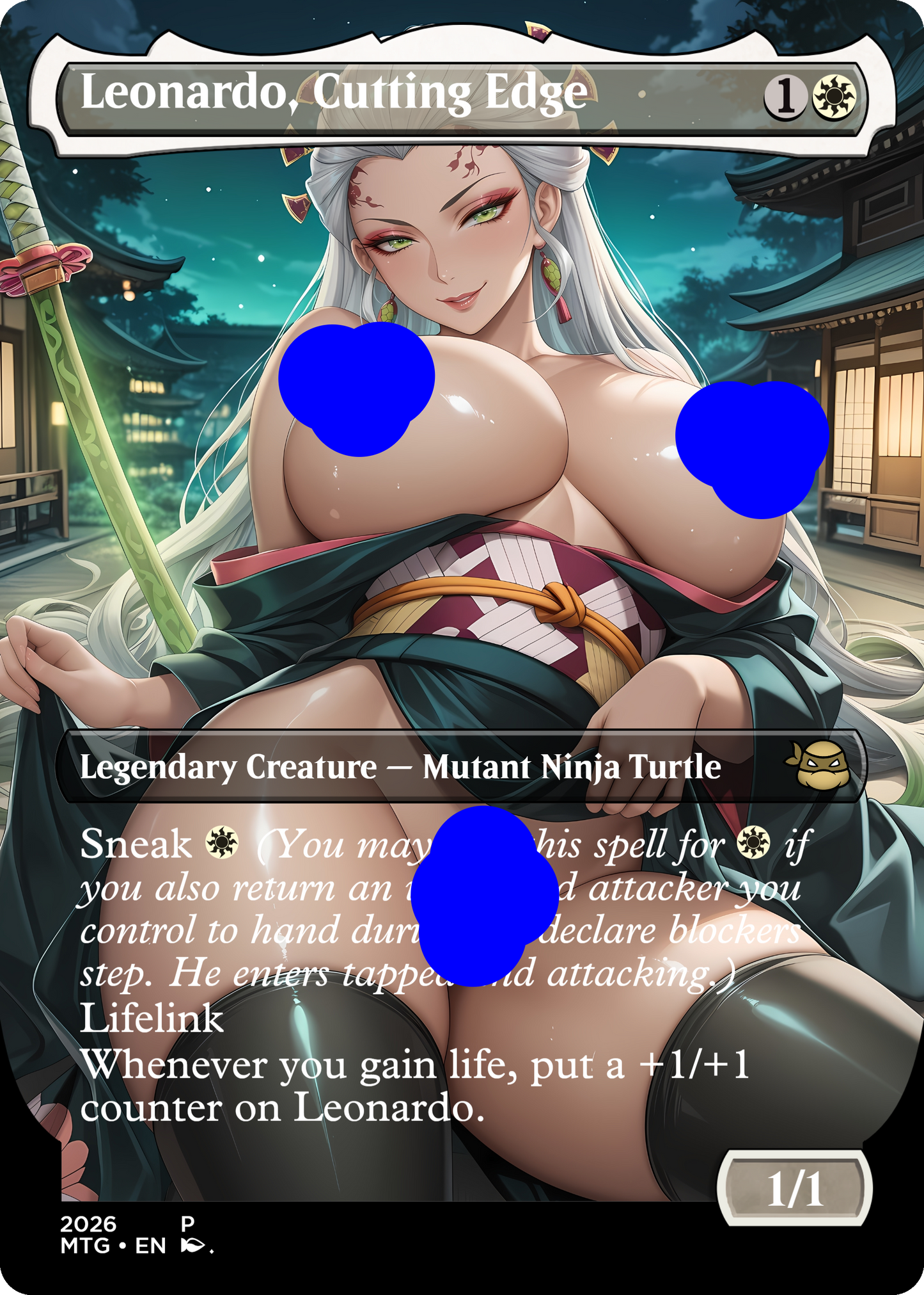 Leonardo, Cutting Edge, NSFW Waifu MTG Foil Proxy
