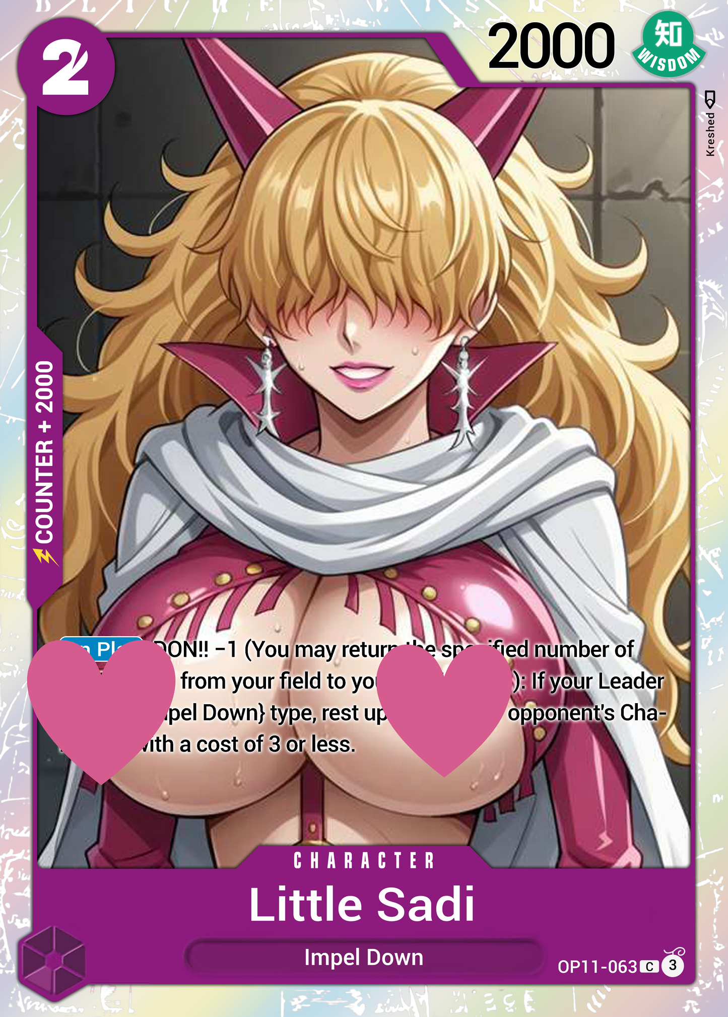 One Piece Little Sadi OP11-063 Character Proxy Card Holo NSFW