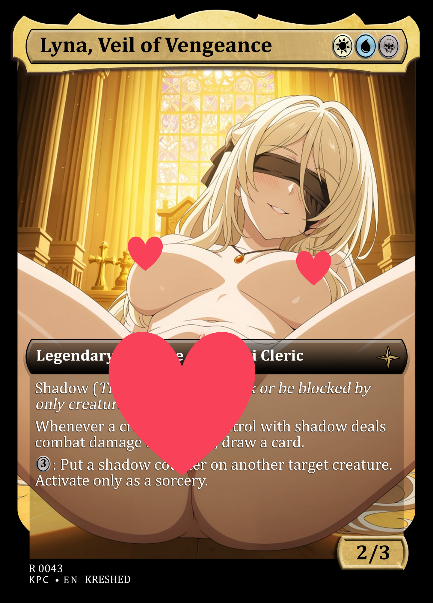 Lyna, Veil of Vengeance NSFW Waifu MTG Foil Proxy