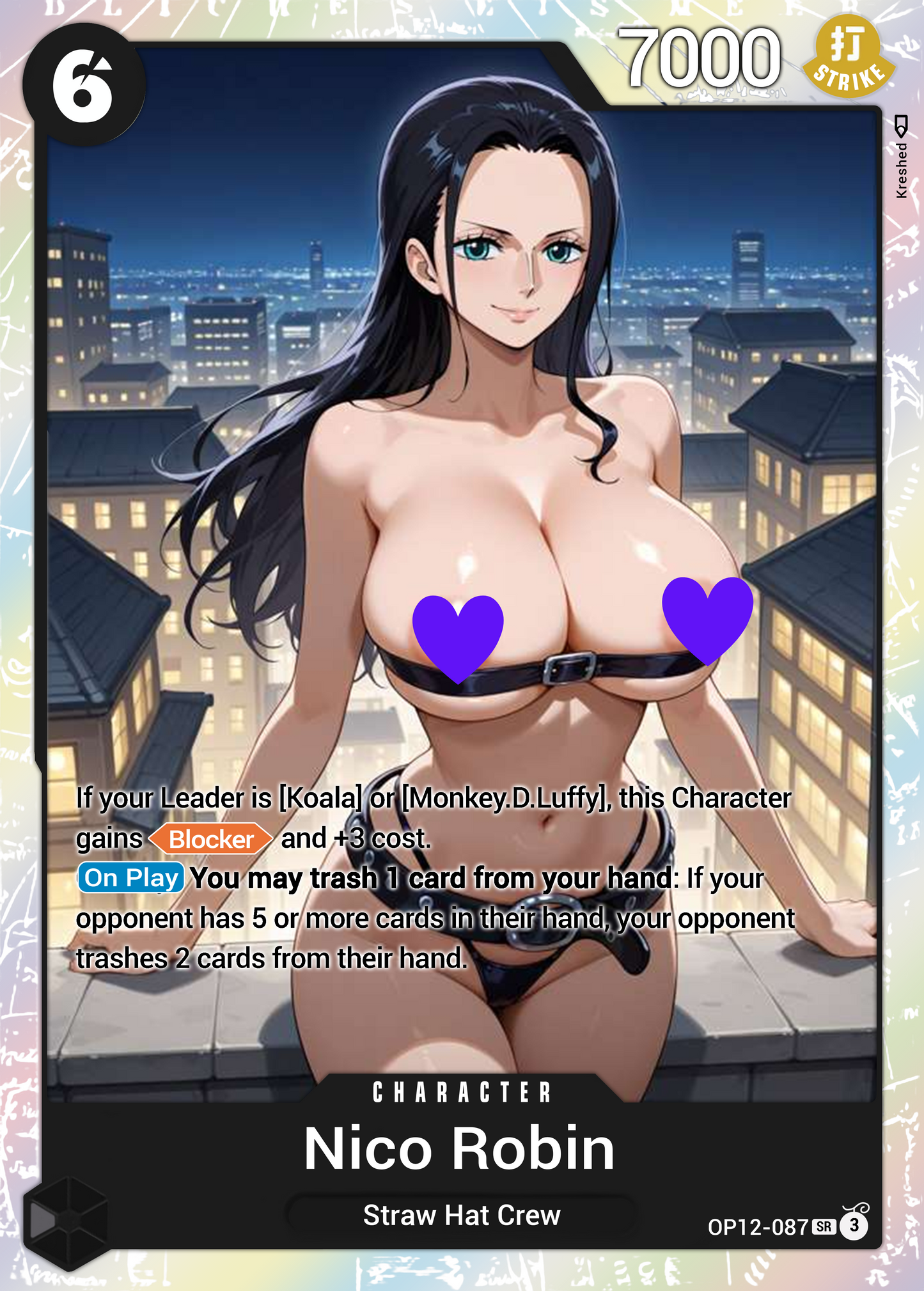 One Piece Nico Robin OP12-087 Character Proxy Card Holo NSFW