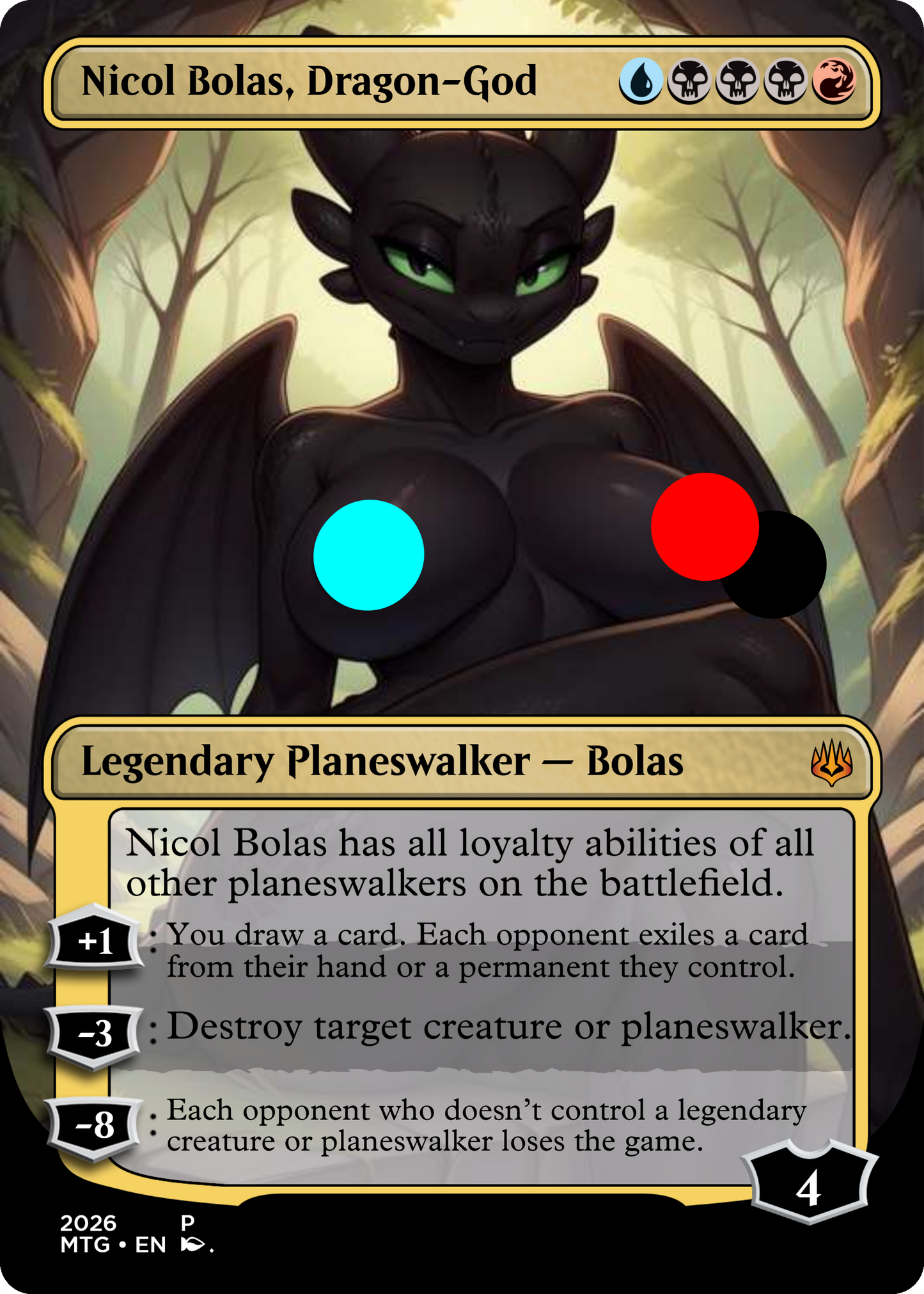 Nicol Bolas, Dragon-God, NSFW Waifu MTG Foil Proxy