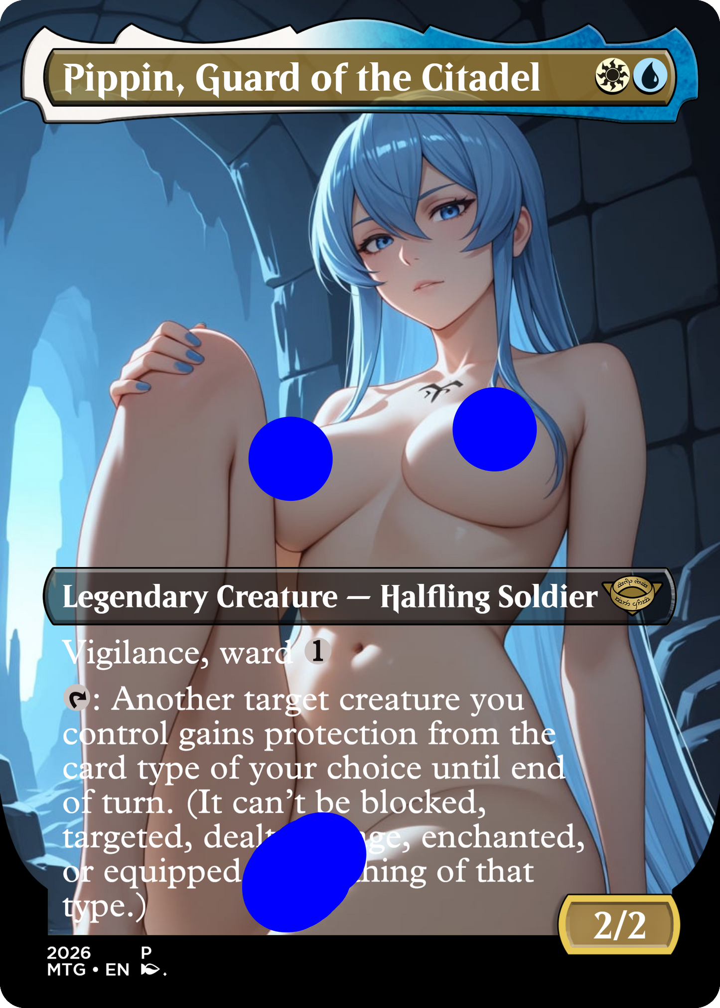 Pippin, Guard of the Citadel, NSFW Waifu MTG Foil Proxy