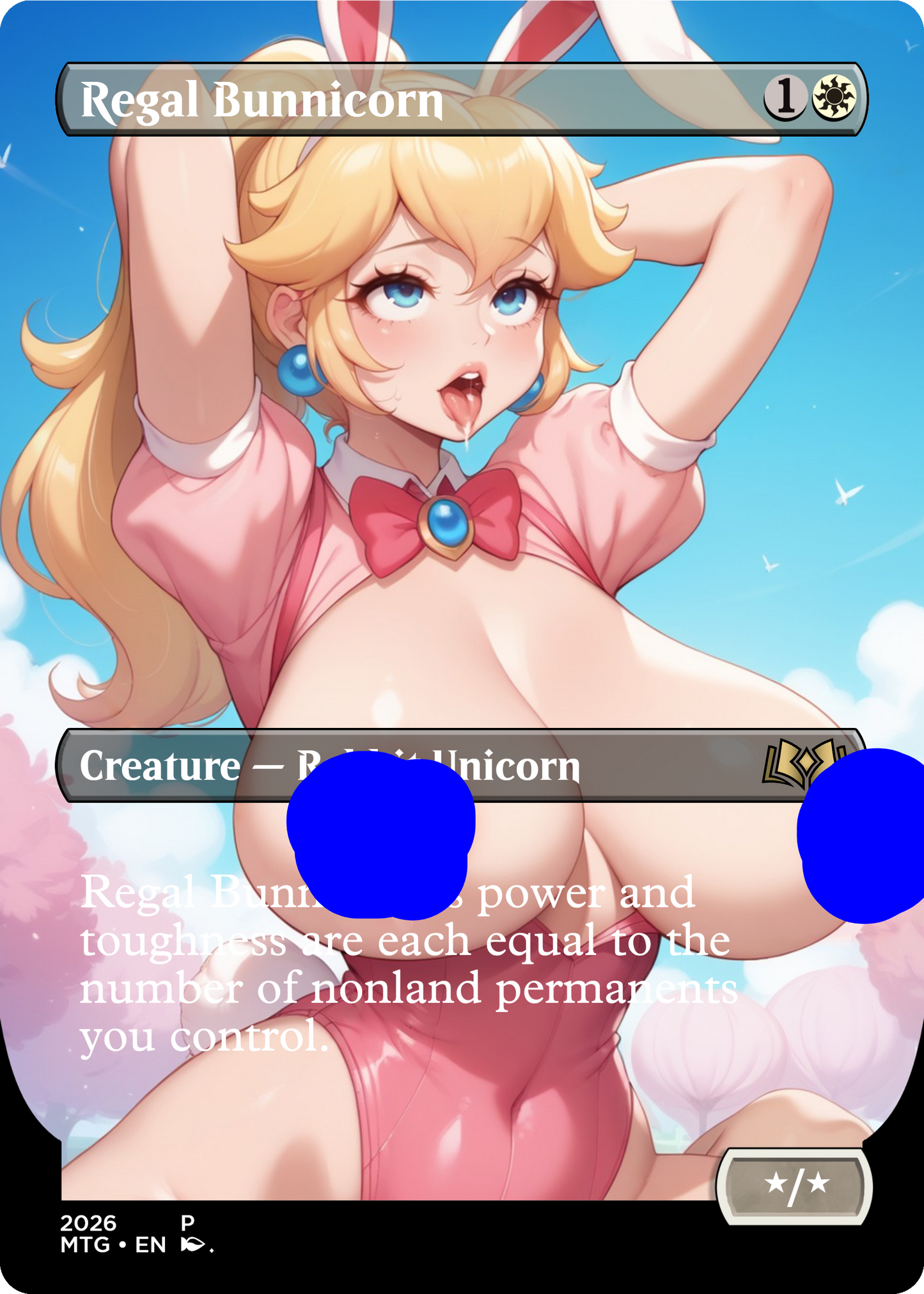Regal Bunnicorn NSFW Waifu MTG Foil Proxy