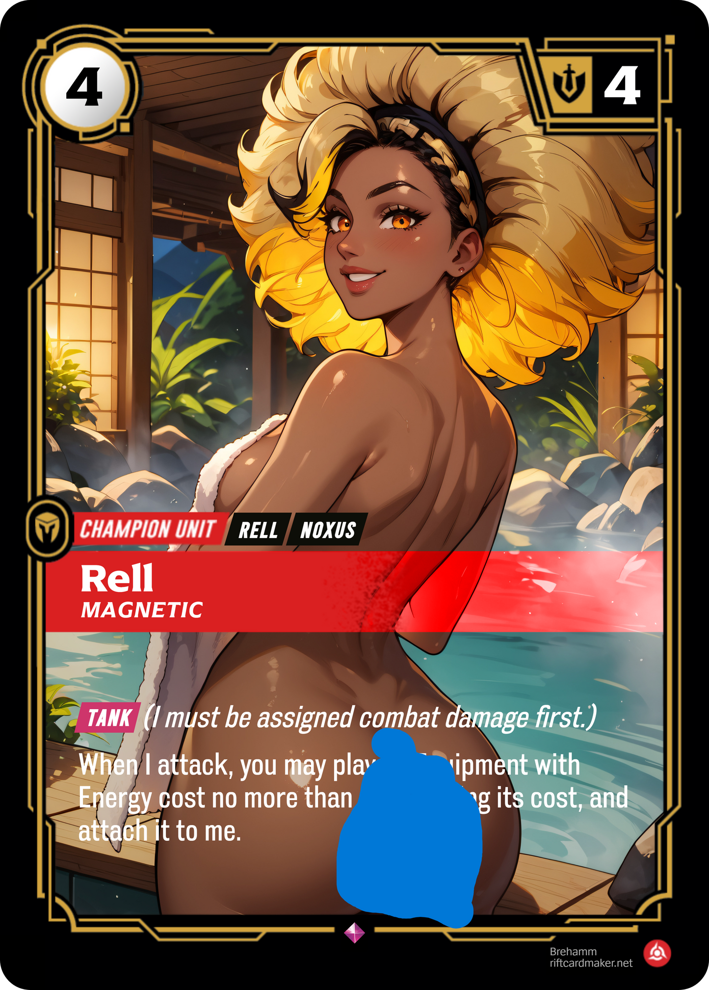 Rell, Magnetic - NSFW Waifu Riftbound Foil Proxy