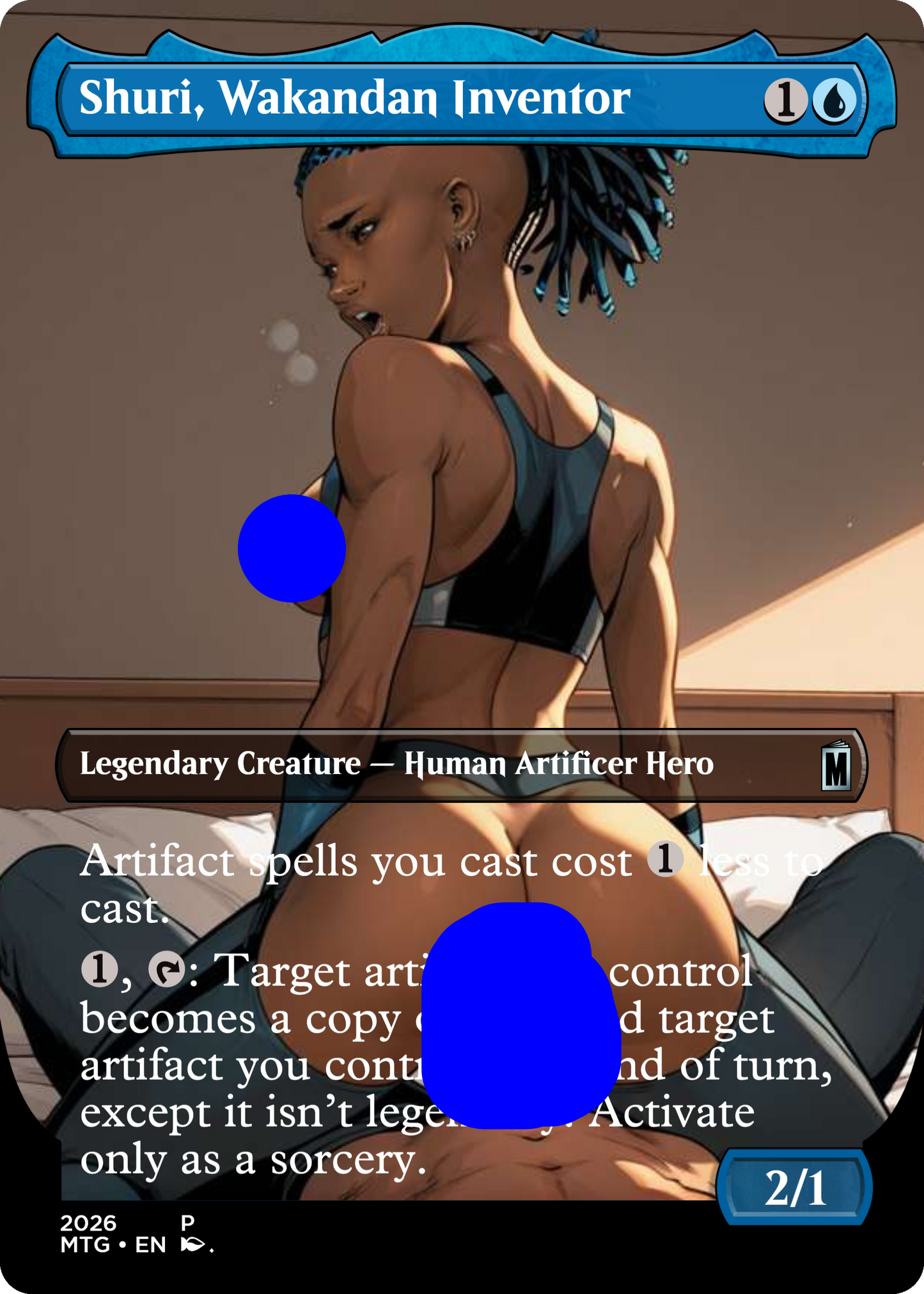 Shuri, Wakandan Inventor, NSFW Waifu MTG Foil Proxy