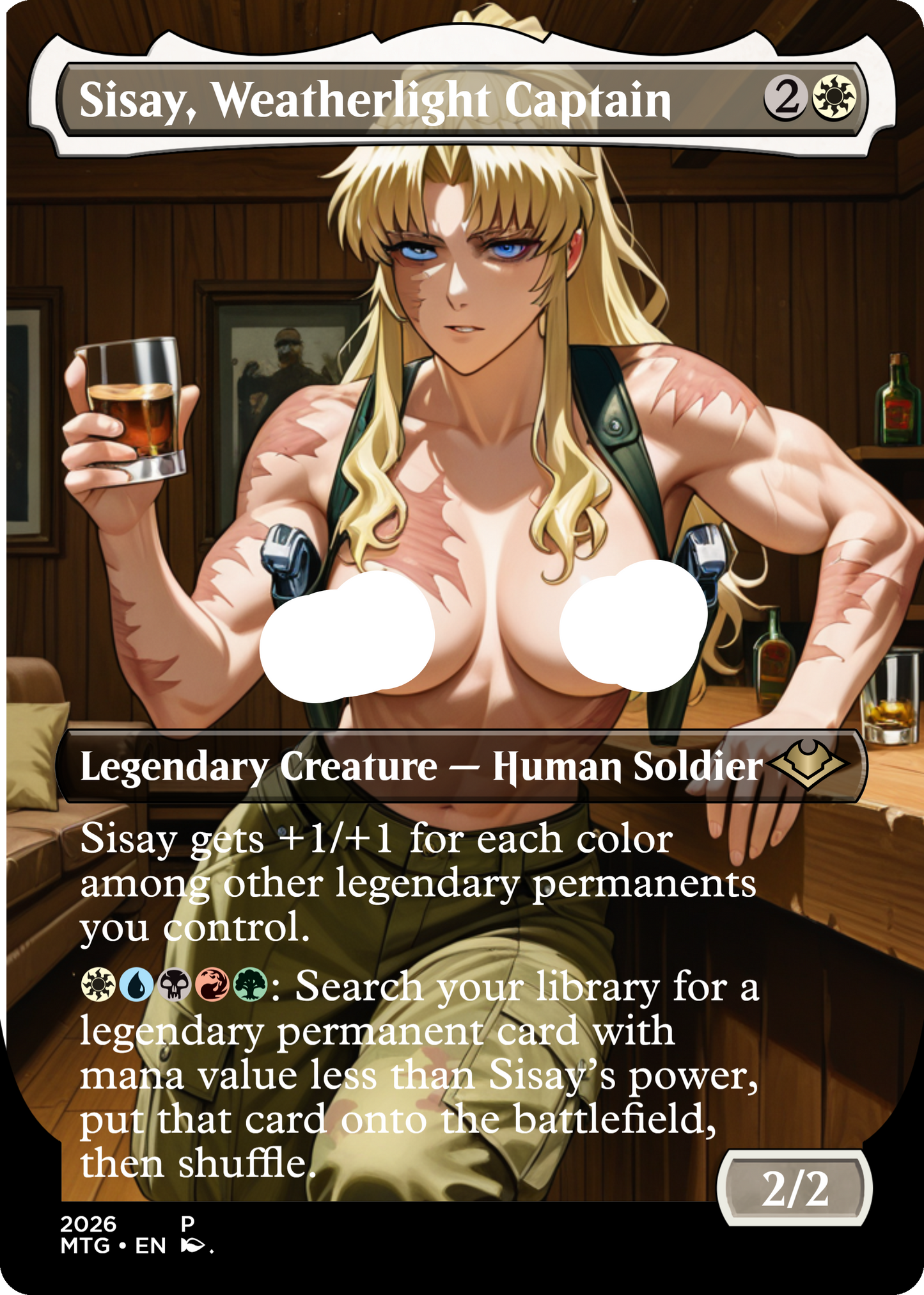 Sisay, Weatherlight Captain, NSFW Waifu MTG Foil Proxy
