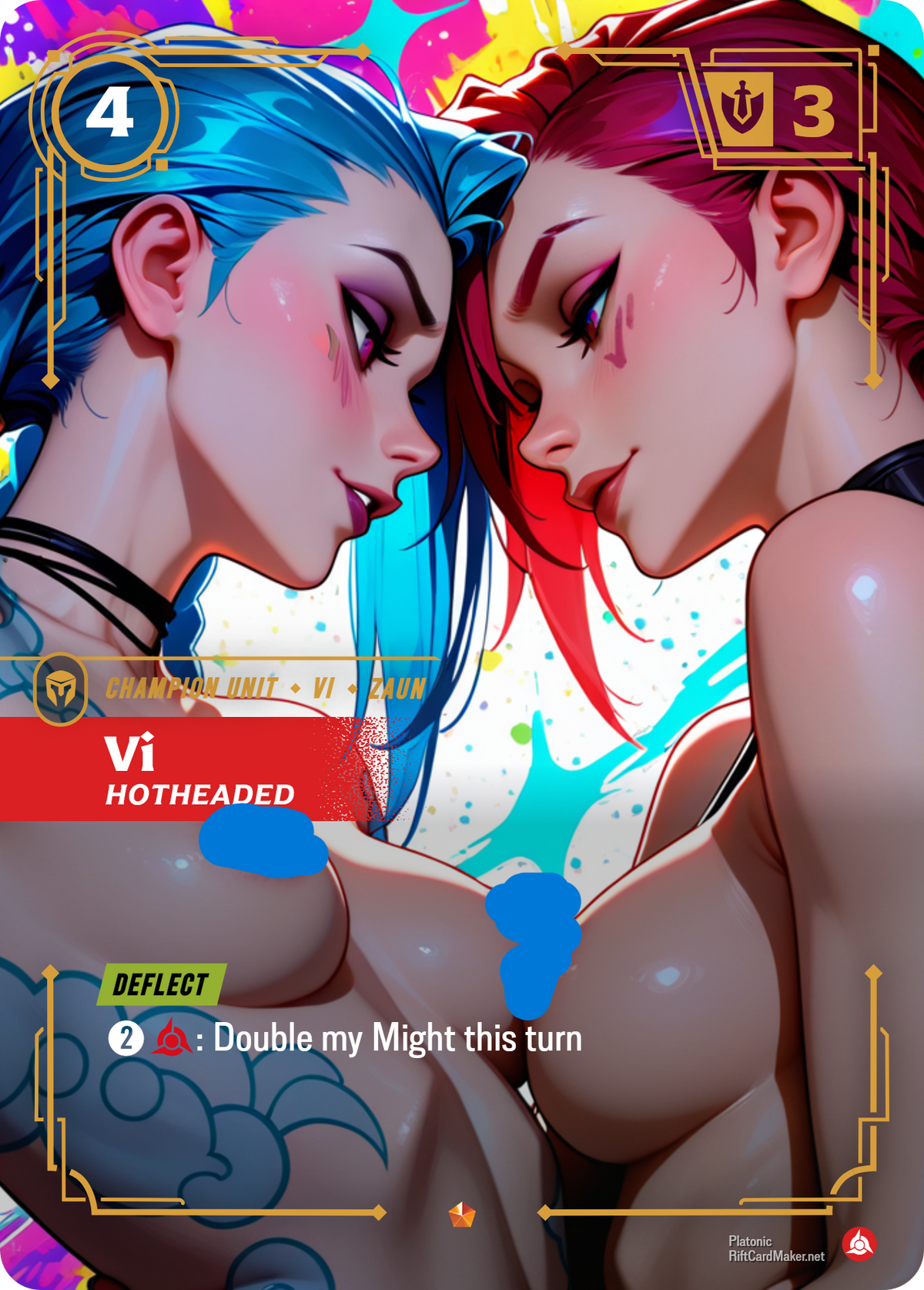Vi, Hotheaded - Waifu Riftbound Foil Proxy