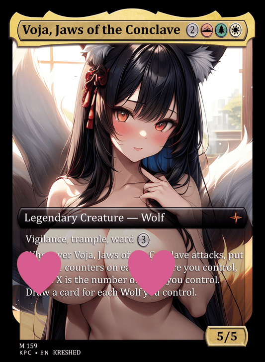 Voja, Jaws of the Conclave NSFW Waifu MTG Foil Proxy
