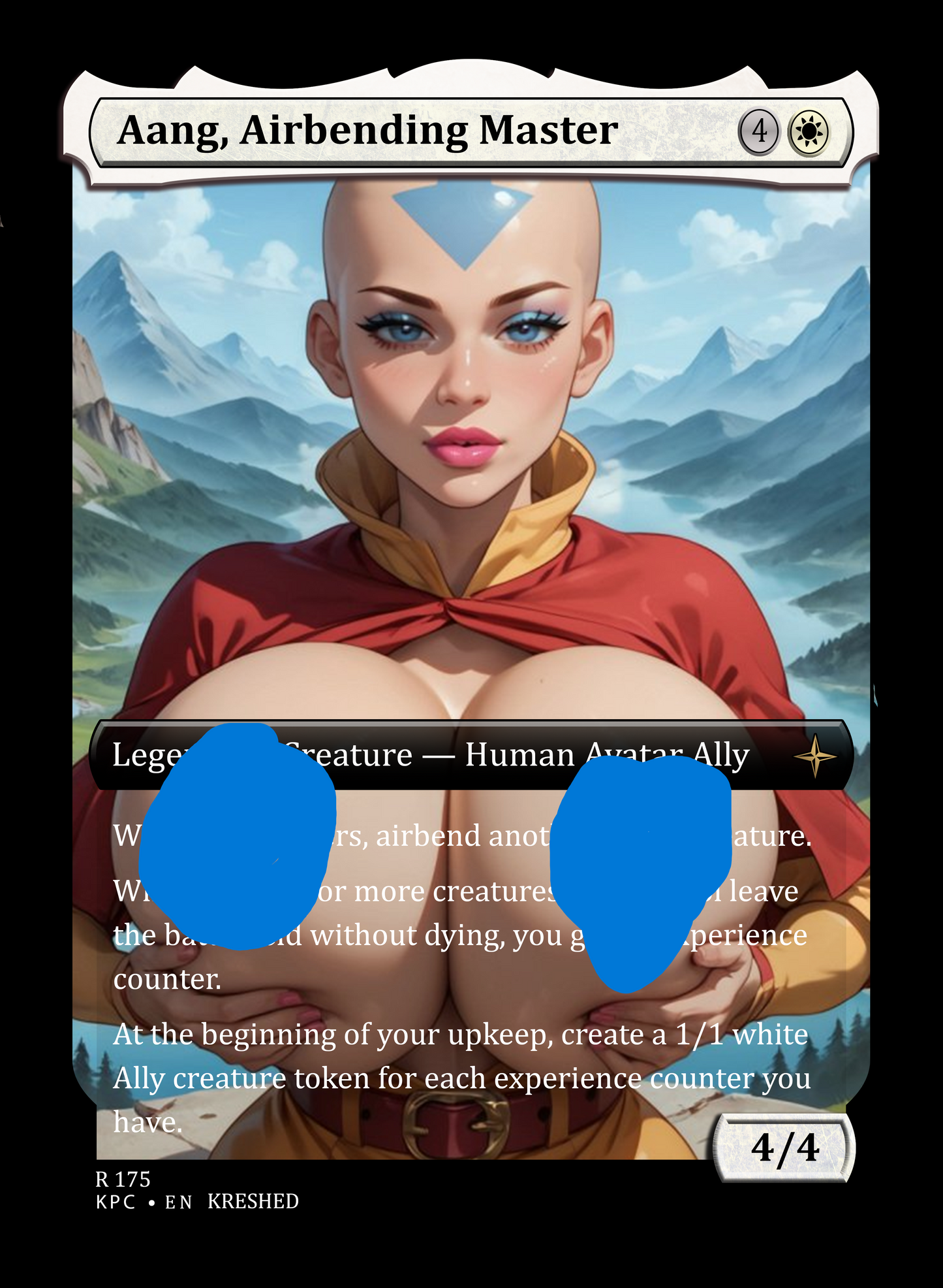 Aang, Airbending Master - Avatar NSFW Waifu MTG Foil Proxy