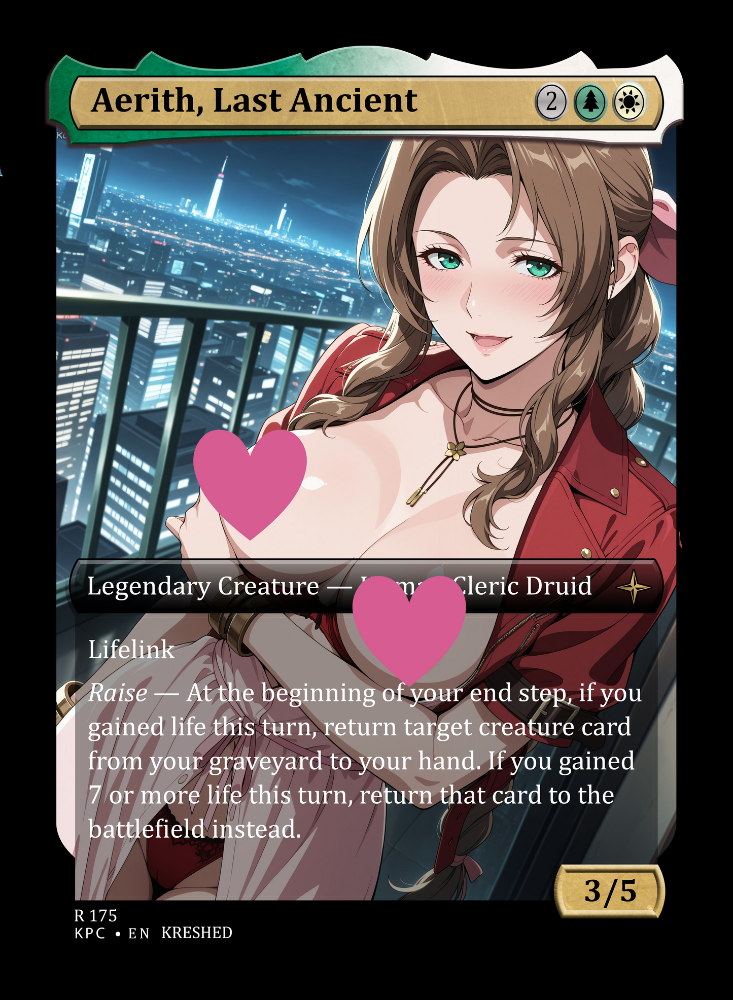 Aerith, Last Ancient NSFW Waifu MTG Foil Proxy