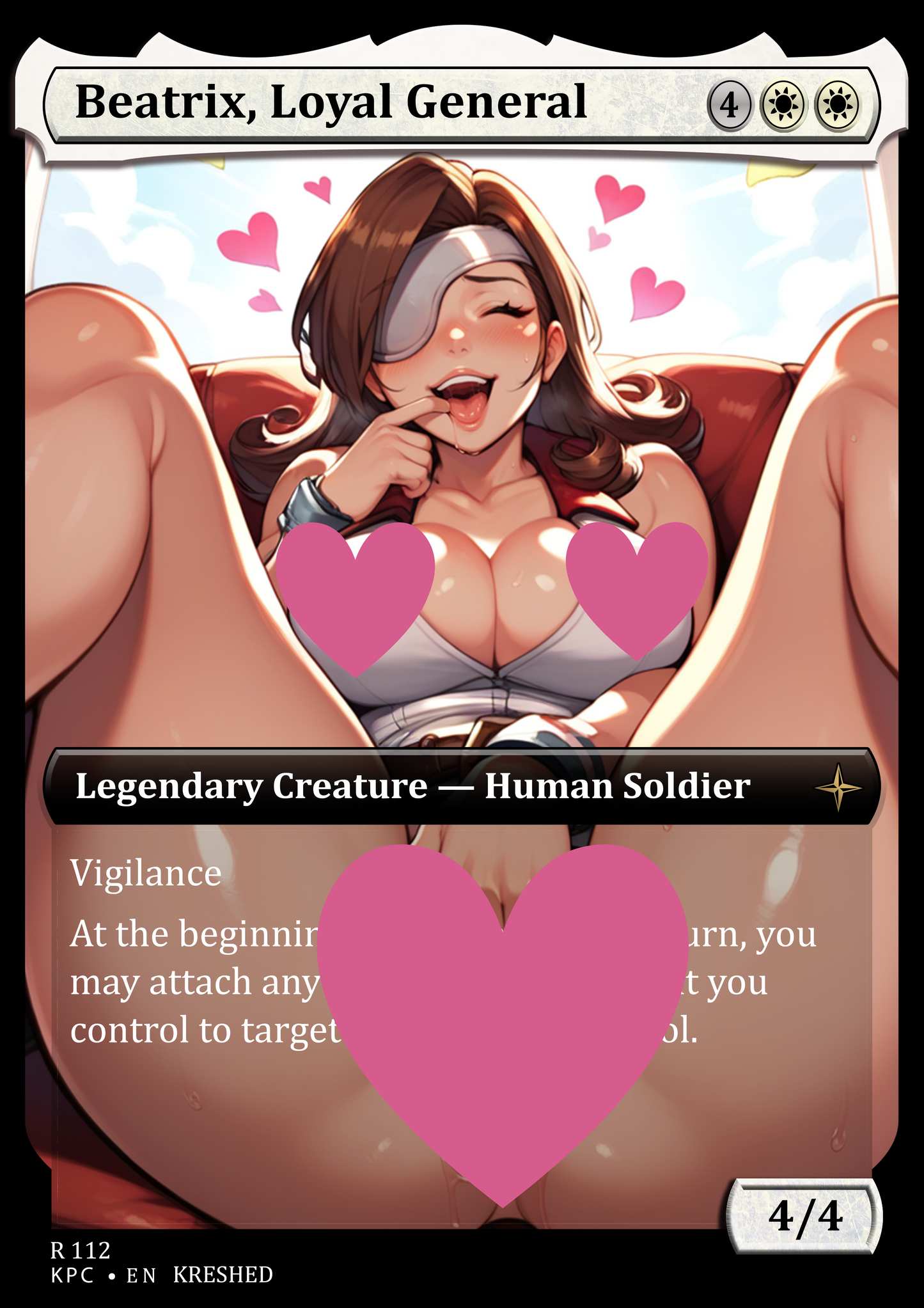 Beatrix, Loyal General NSFW Waifu MTG Foil Proxy