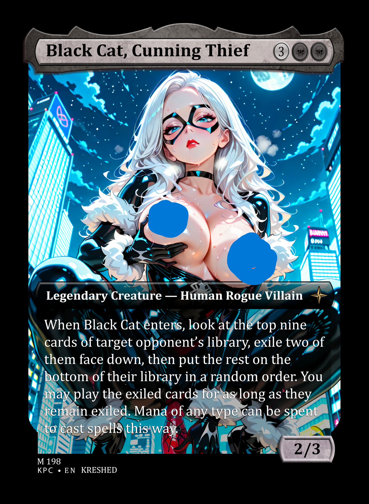 Black Cat Cunning Thief - Spiderman NSFW Waifu MTG Foil Proxy