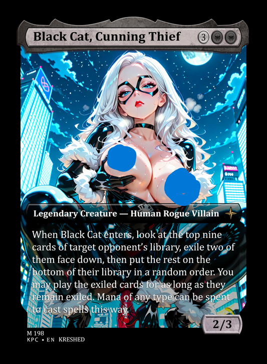 Black Cat Cunning Thief - Spiderman NSFW Waifu MTG Foil Proxy