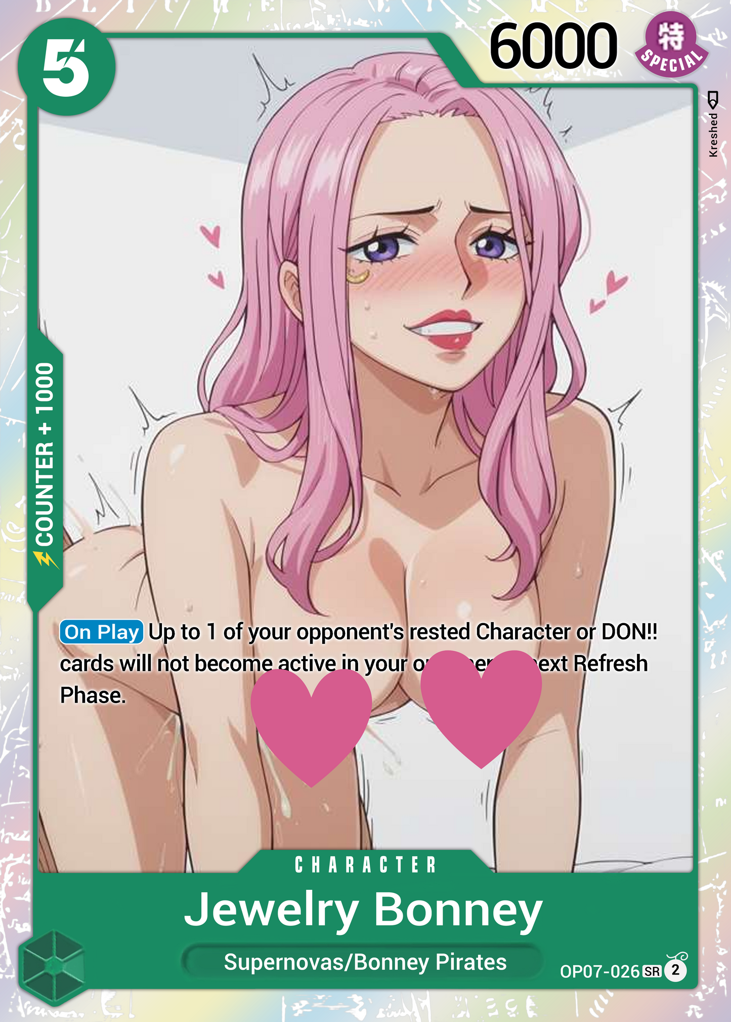One Piece Jewelry Bonney OP07-023 Character Proxy Card Holo NSFW