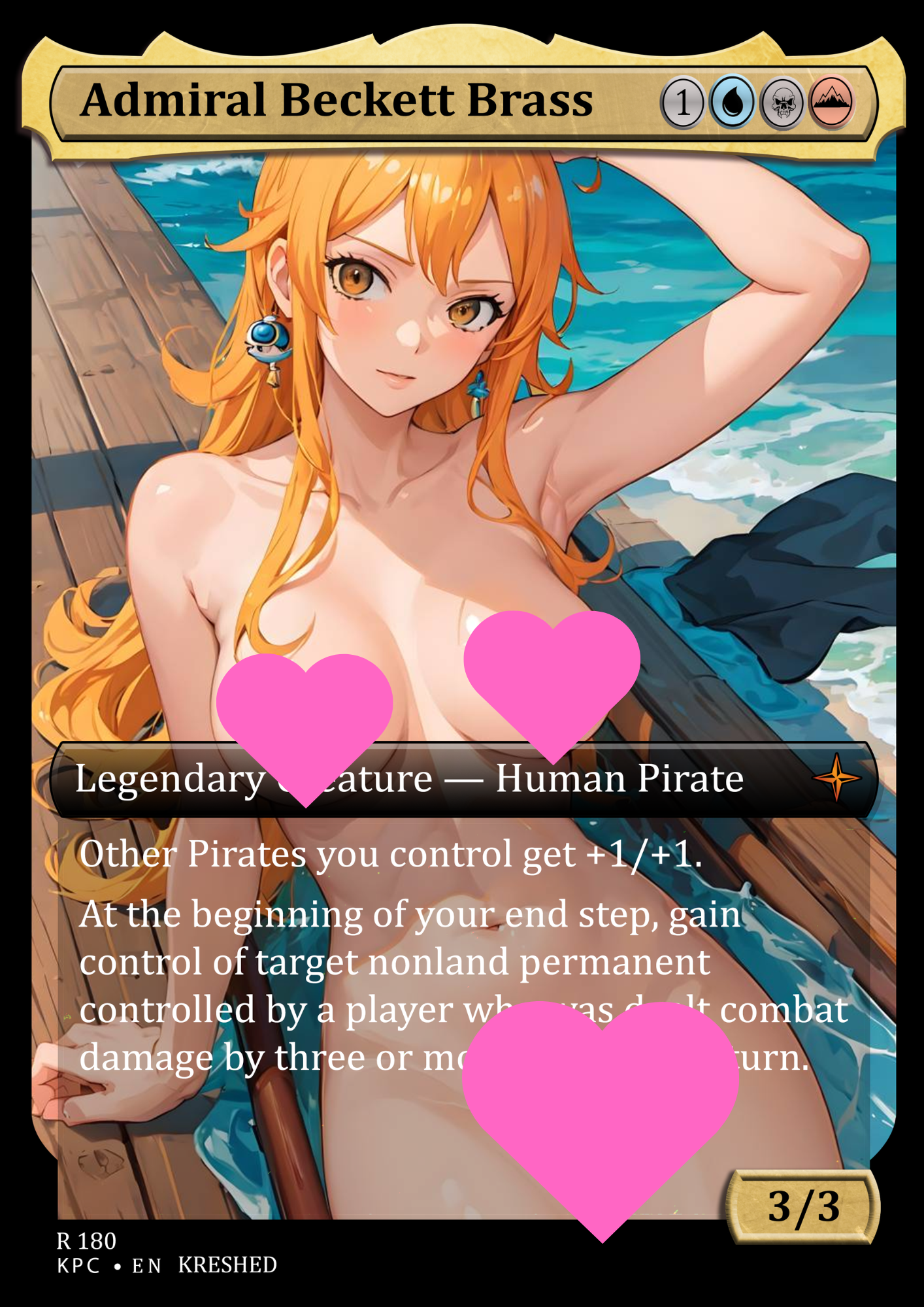 Admiral Beckett Brass, Nami NSFW Waifu MTG Foil Proxy