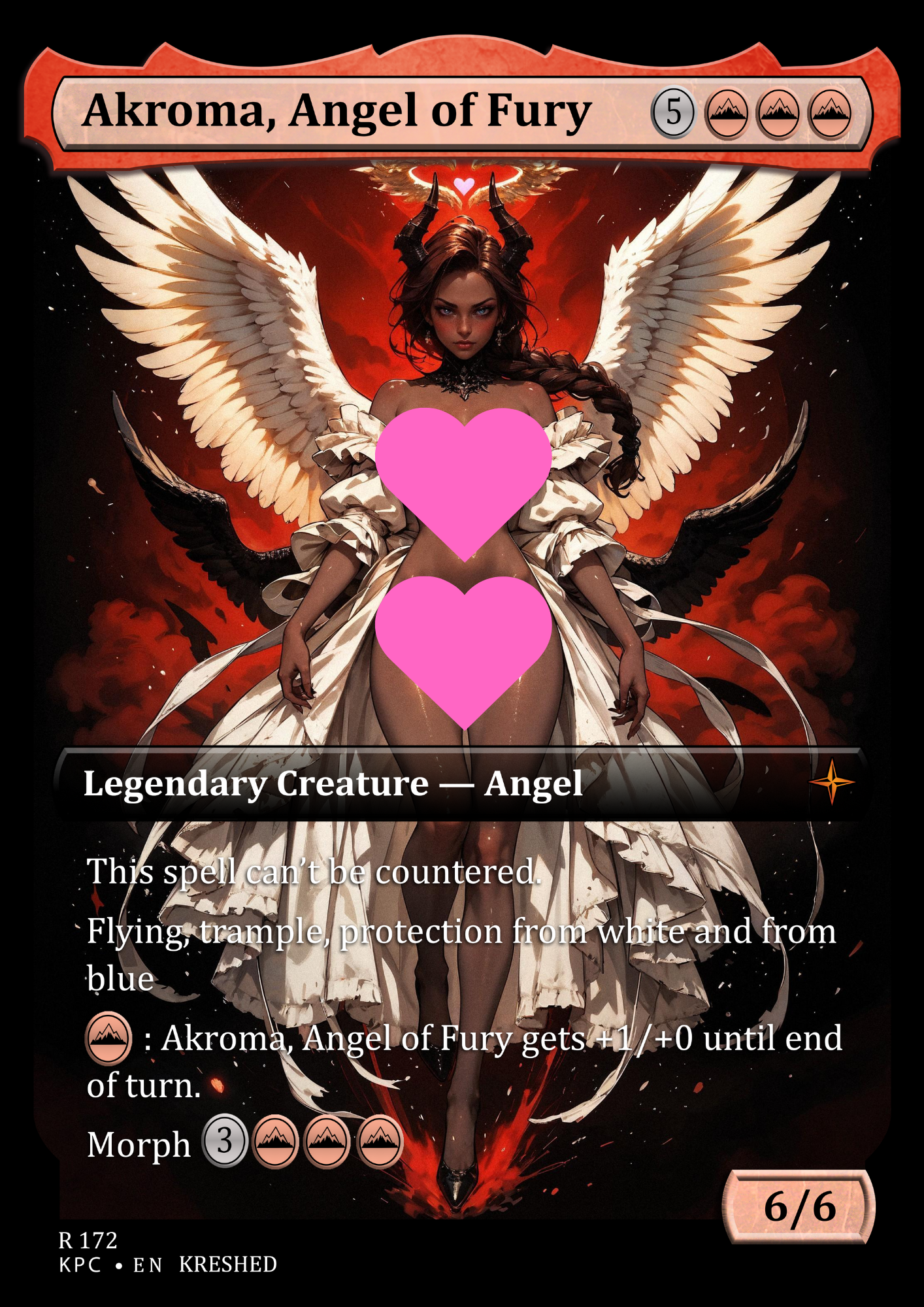 Akroma, Angel of Fury -  NSFW Waifu MTG Foil Proxy