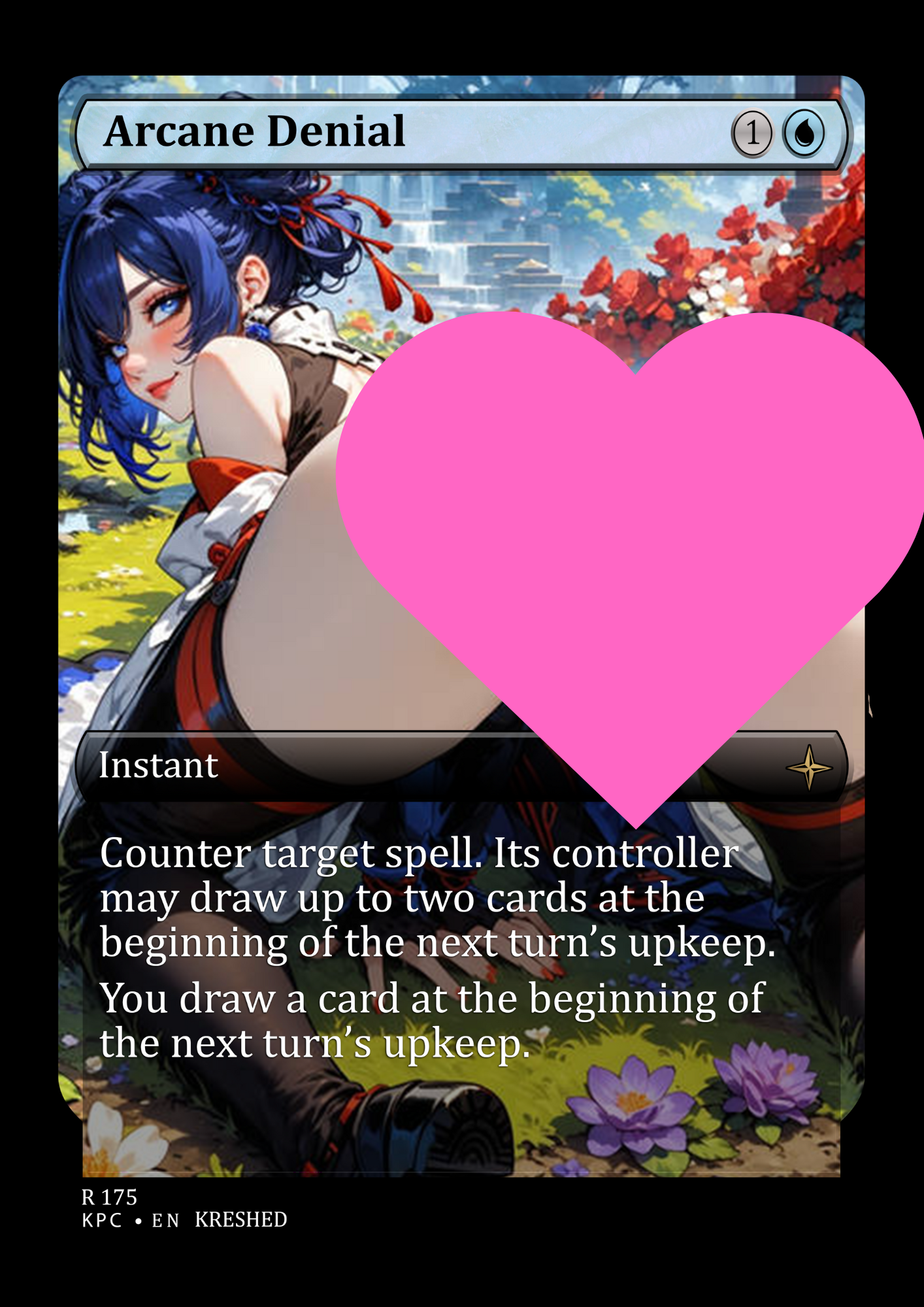 Arcane Denial - NSFW Waifu MTG Foil Proxy