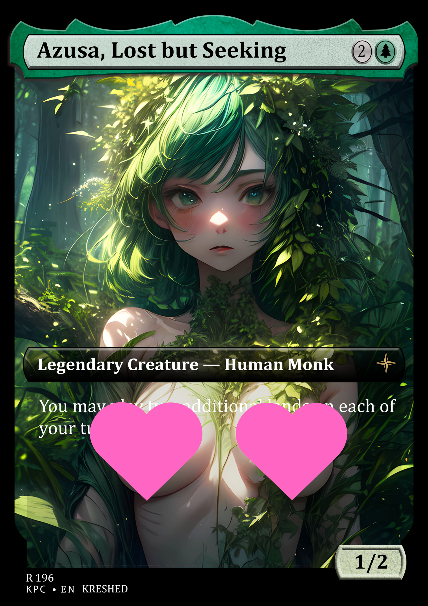 Azusa, Lost but Seeking -  NSFW Waifu MTG Foil Proxy