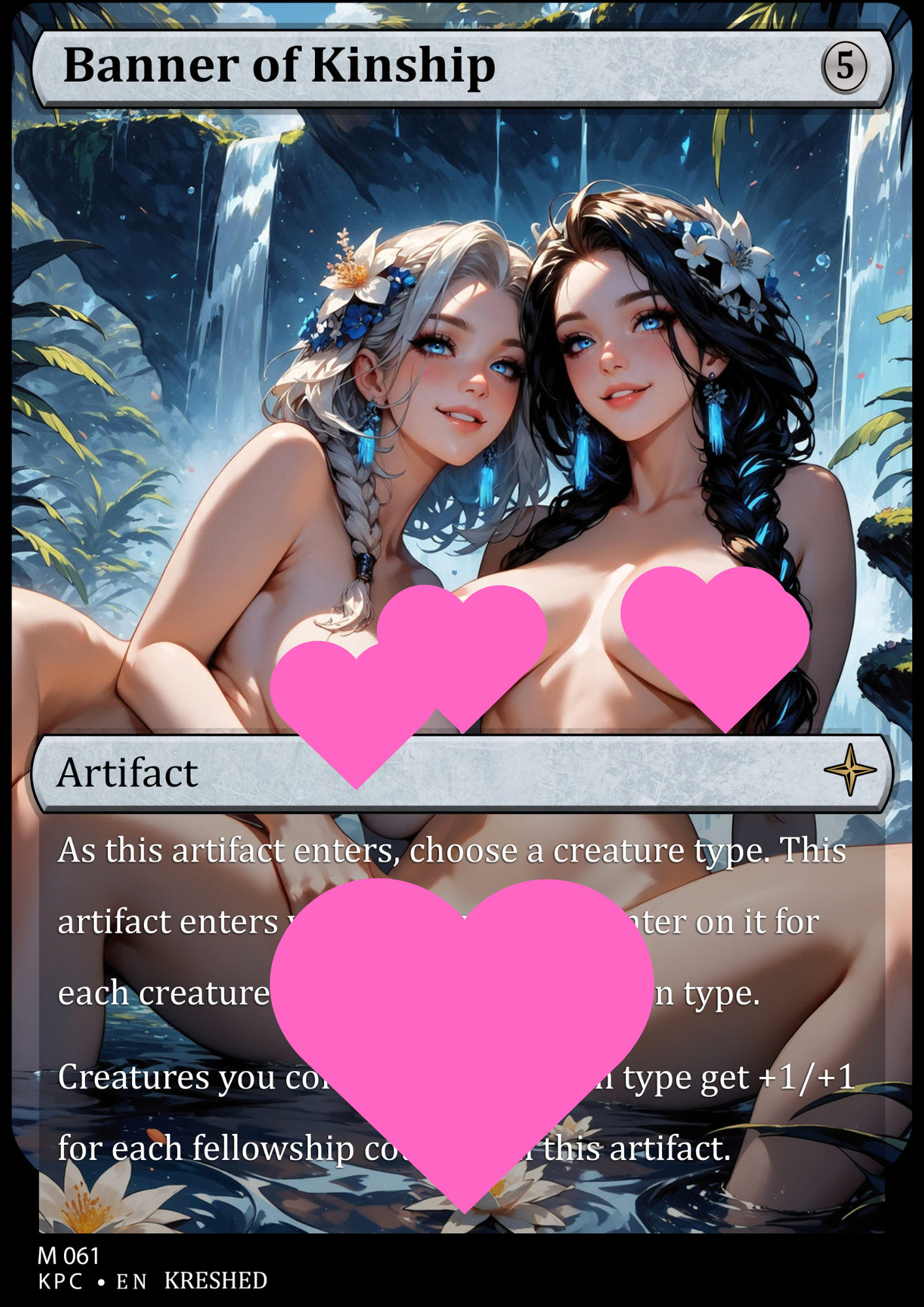 Banner of Kinship -  NSFW Waifu MTG Foil Proxy