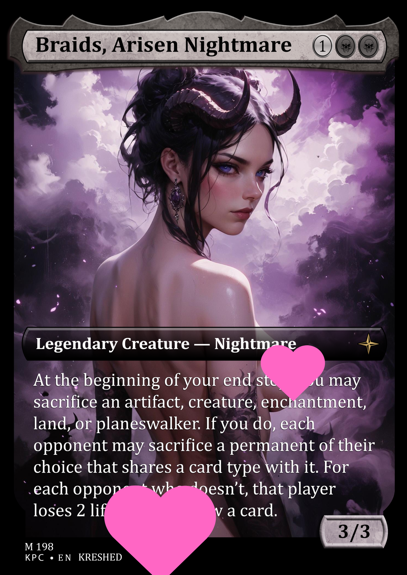 Braids, Arisen Nightmare - NSFW Waifu MTG Foil Proxy