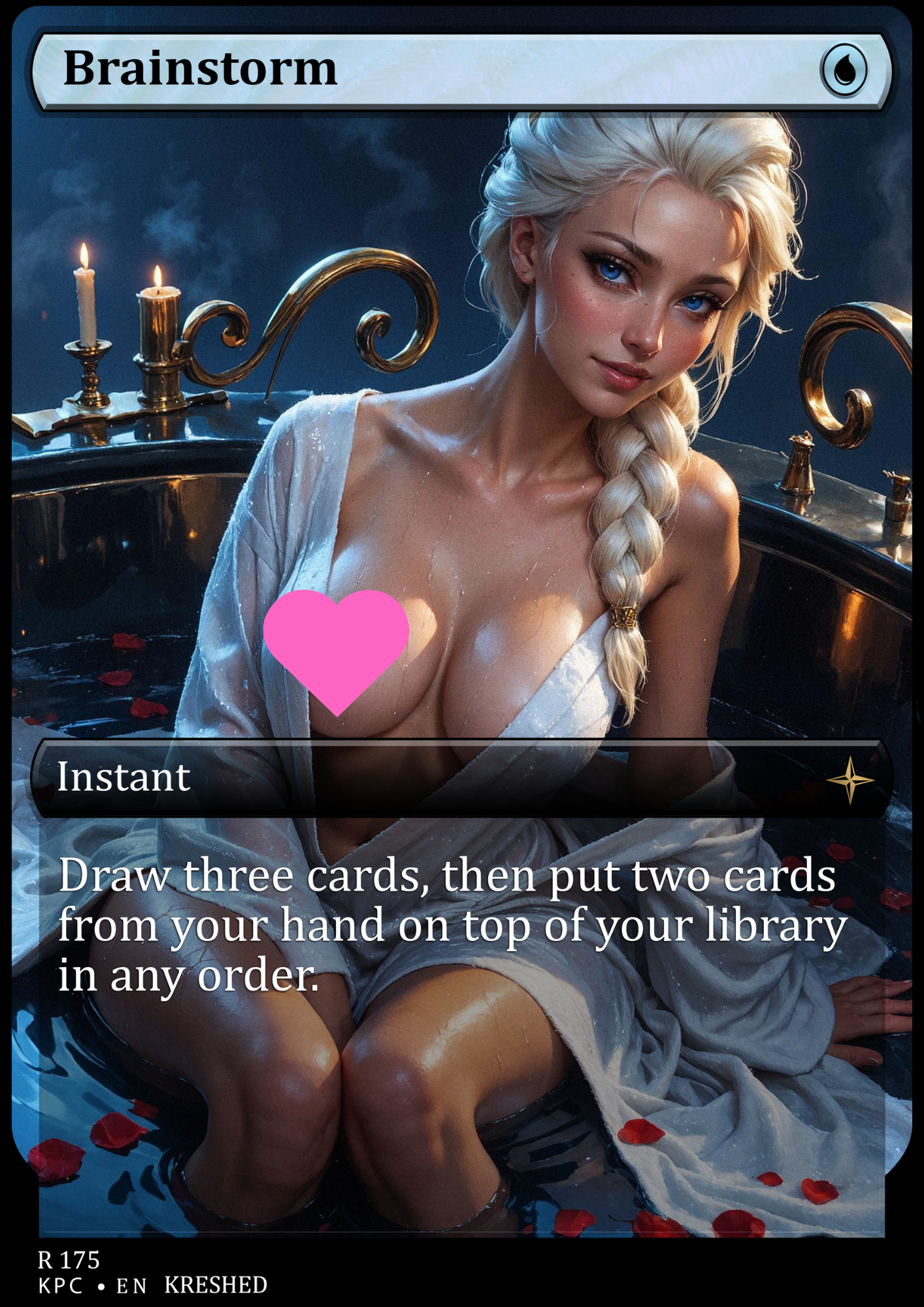 Brainstorm - NSFW Waifu MTG Foil Proxy