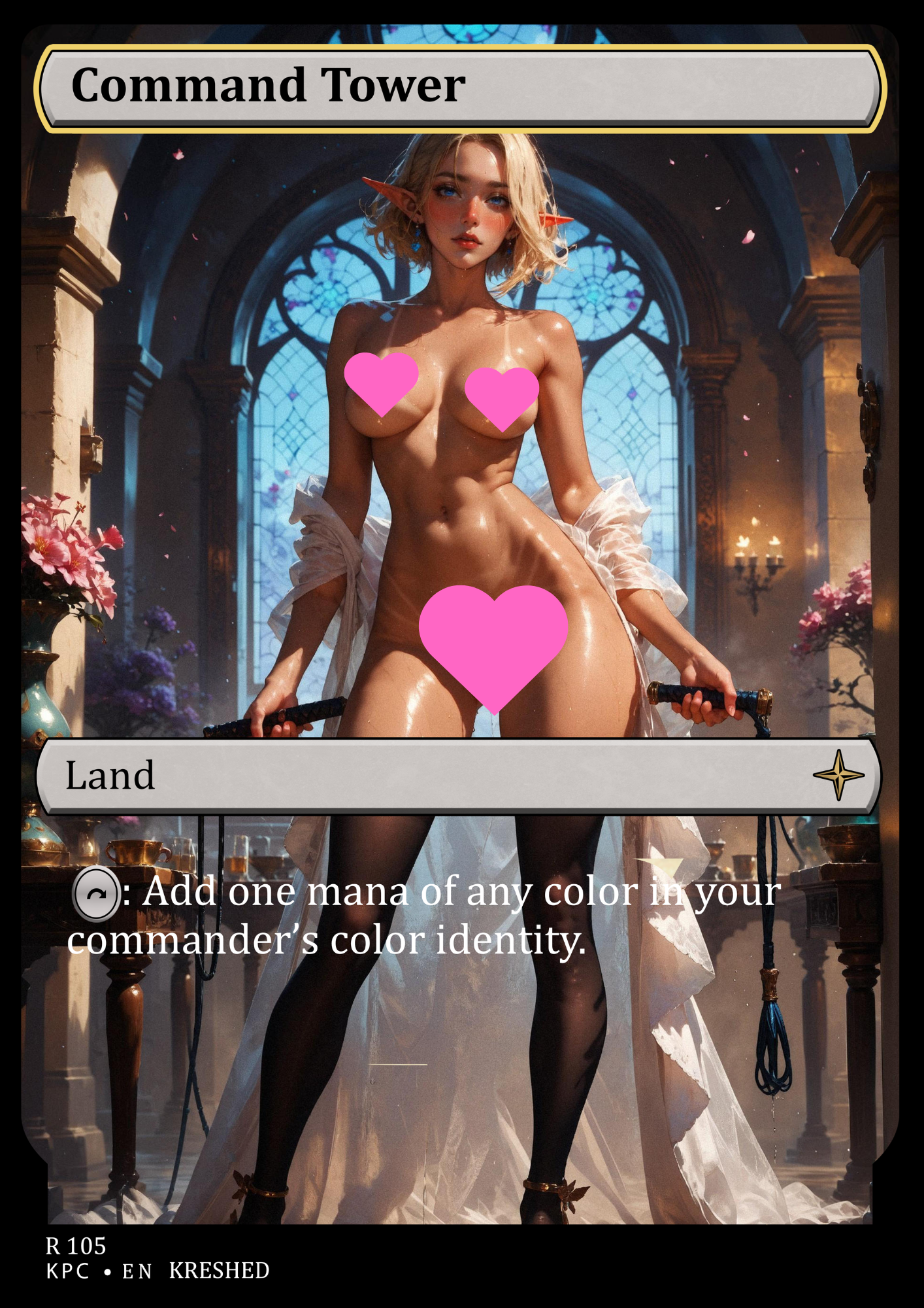 Command Tower  - NSFW Waifu MTG Foil Proxy