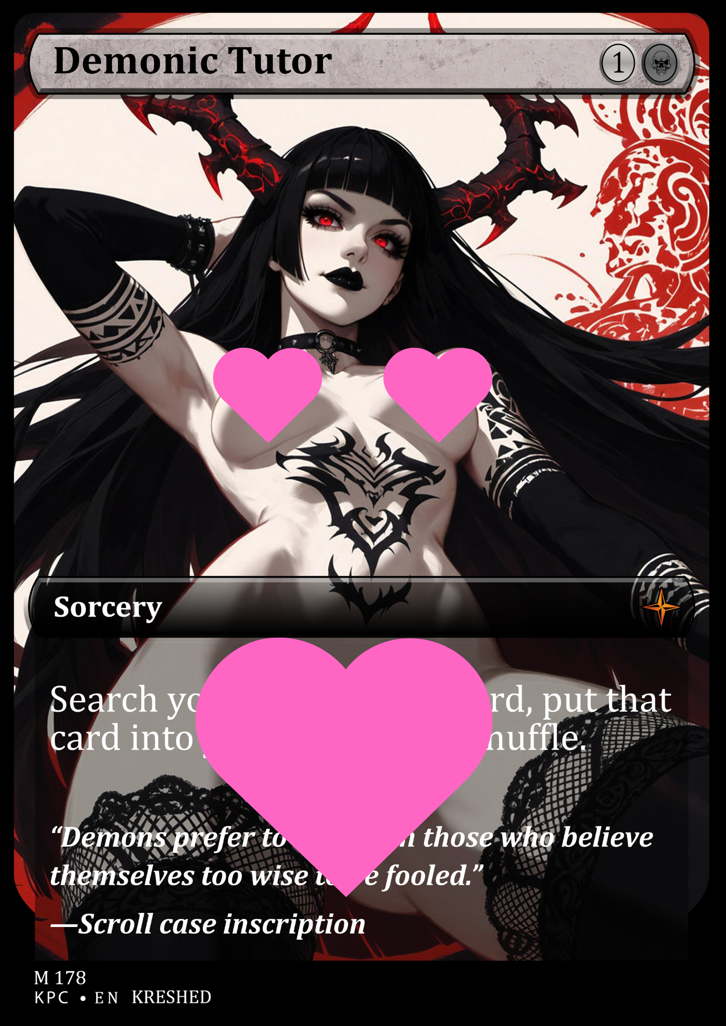 Demonic Tutor -  Nsfw Waifu MTG Foil Proxy