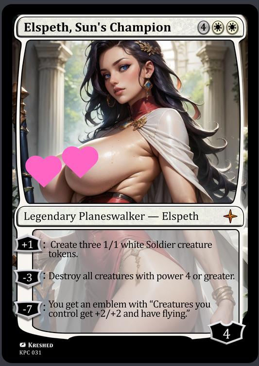 Elspeth, Sun's Champion - Nsfw Waifu MTG Foil Proxy