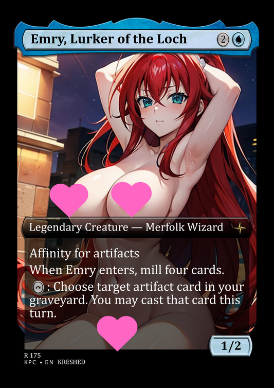 Emry, Lurker of the Loch - Rias Nsfw Waifu MTG Foil Proxy