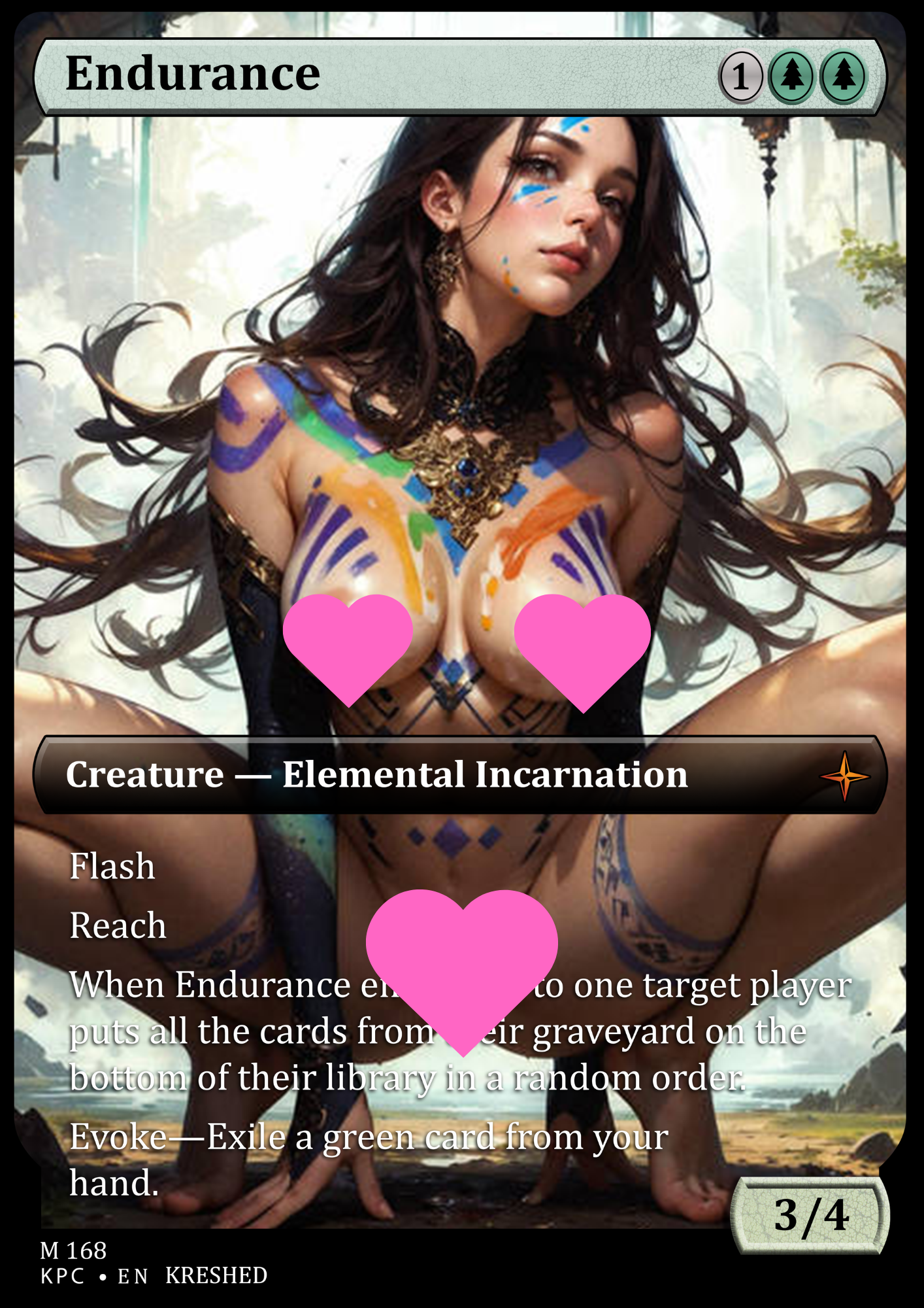 Endurance -  Nsfw Waifu MTG Foil Proxy