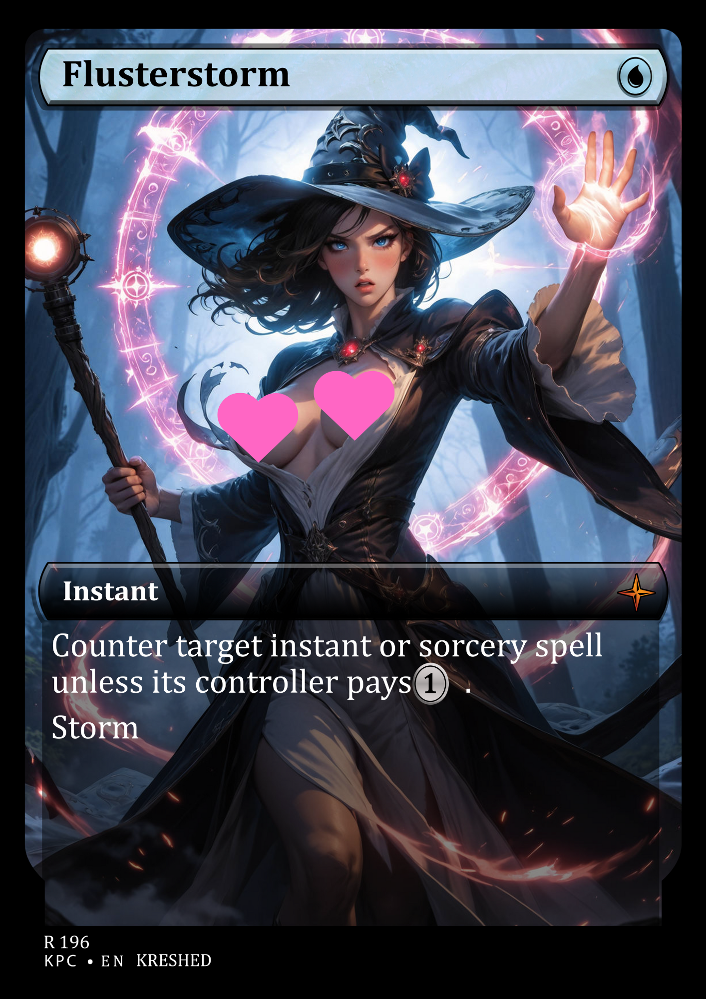 Flusterstorm - Nsfw Waifu MTG Foil Proxy