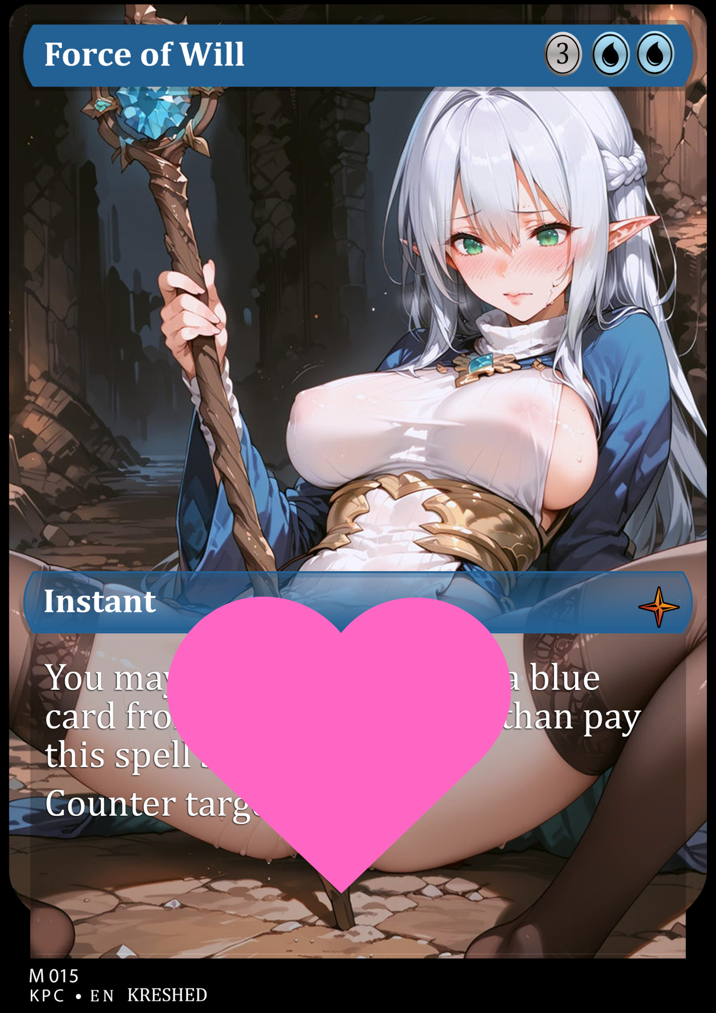 Force of Will - Nsfw Waifu MTG Foil Proxy