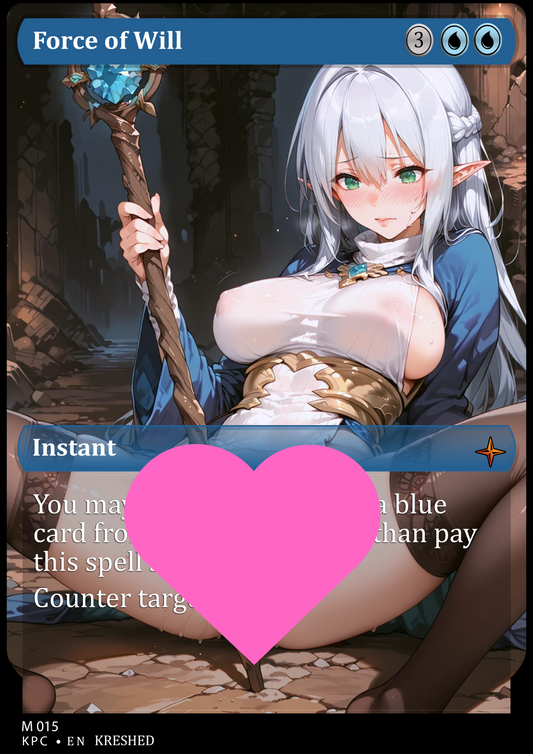 Force of Will - Nsfw Waifu MTG Foil Proxy