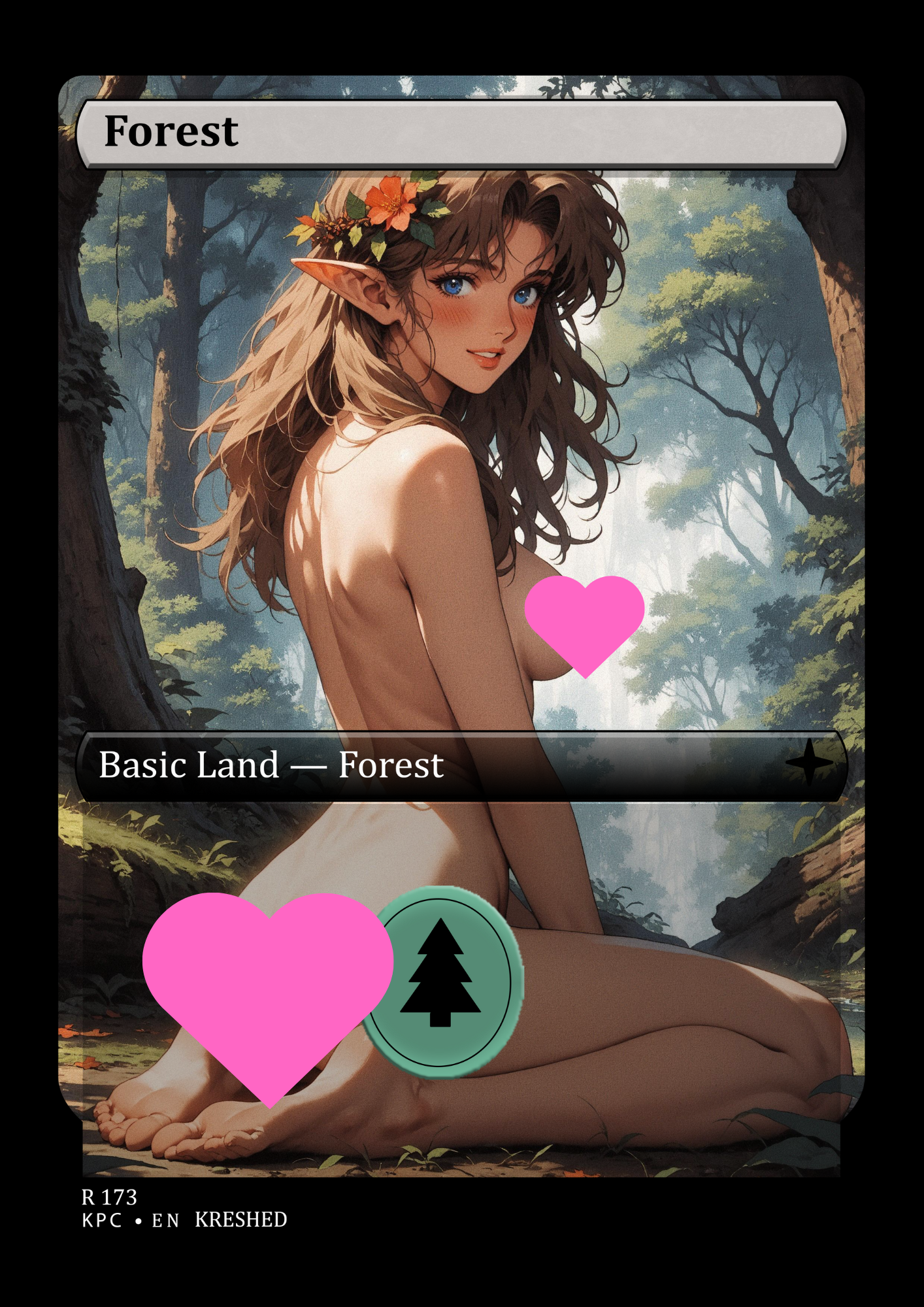 Forest - Nsfw Waifu MTG Foil Proxy