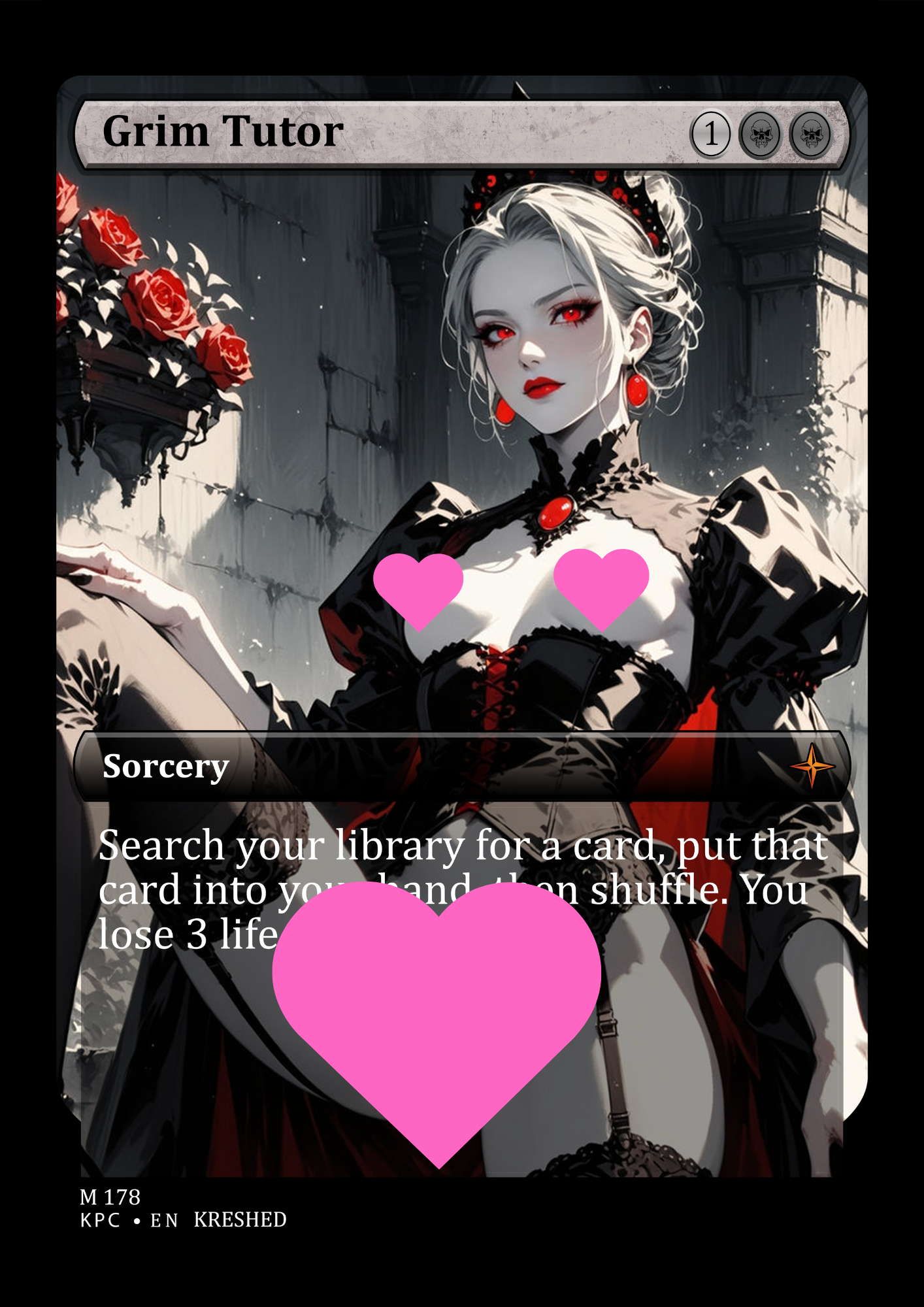 Grim Tutor - Nsfw Waifu MTG Foil Proxy