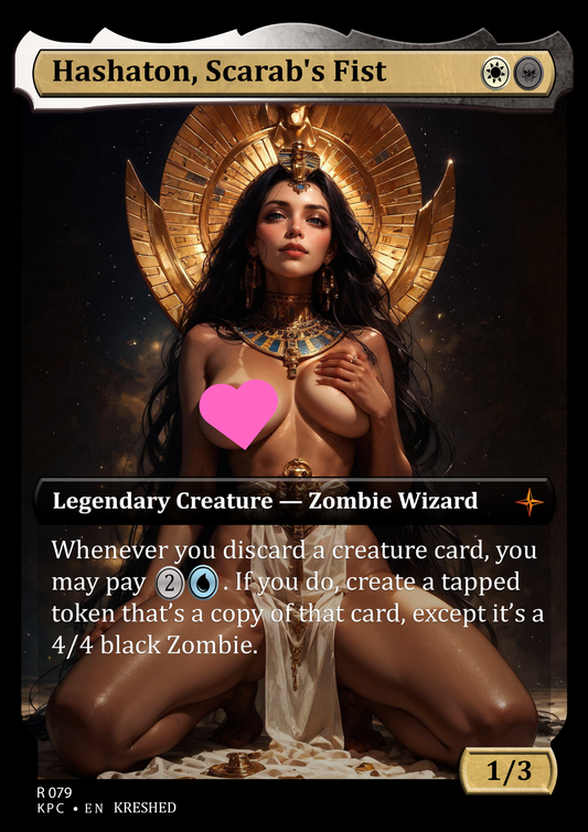 Hashaton, Scarab's Fist -  Nsfw Waifu MTG Foil Proxy