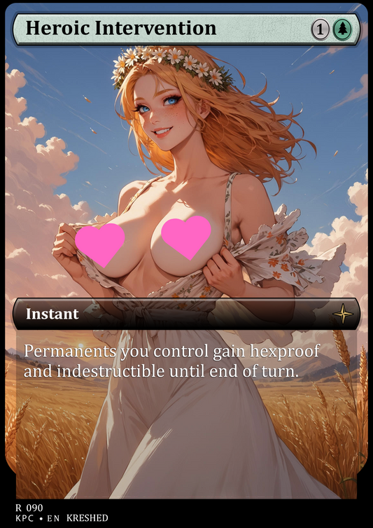 Heroic Intervention -  Nsfw Waifu MTG Foil Proxy