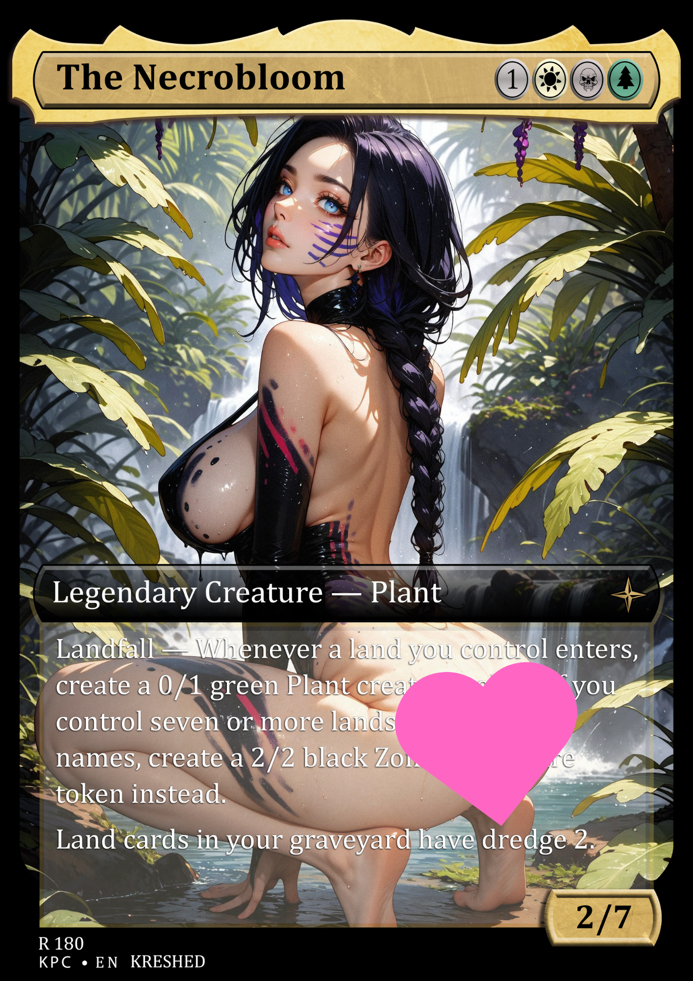 The Necrobloom NSFW Waifu MTG Foil Proxy